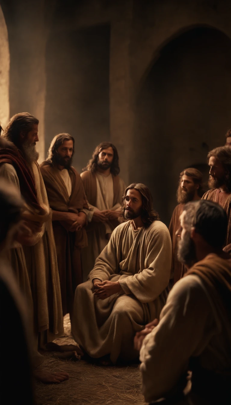 Jesus talking to his disciples