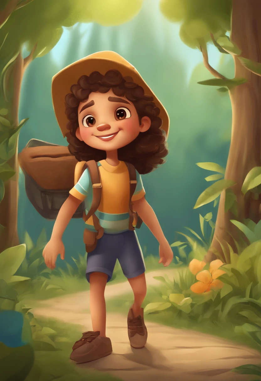 menino 9 anos idade, cabelos pretos, roupa azul, tenis, mochila escolar, observa passarinhos na floresta, floresta verdejante, bela, Arte infantil em Artstation, mobile game art, arte digital detalhada bonito, illustration of children's books, painting digital adorable, arte de fundo, colorful kids book illustration, illustration for children, illustration of children's books, 2d illustration, 2d illustration, 2d matte illustration, a beautiful artwork illustration, pintura digital dos desenhos animados, (melhor qualidade, alta qualidade:1.4), (Qualidade Superior, melhor qualidade, Beautiful and Aesthetic:1.2), extremamente detalhado, colorido, mais alto detalhado em ultra detalhado,