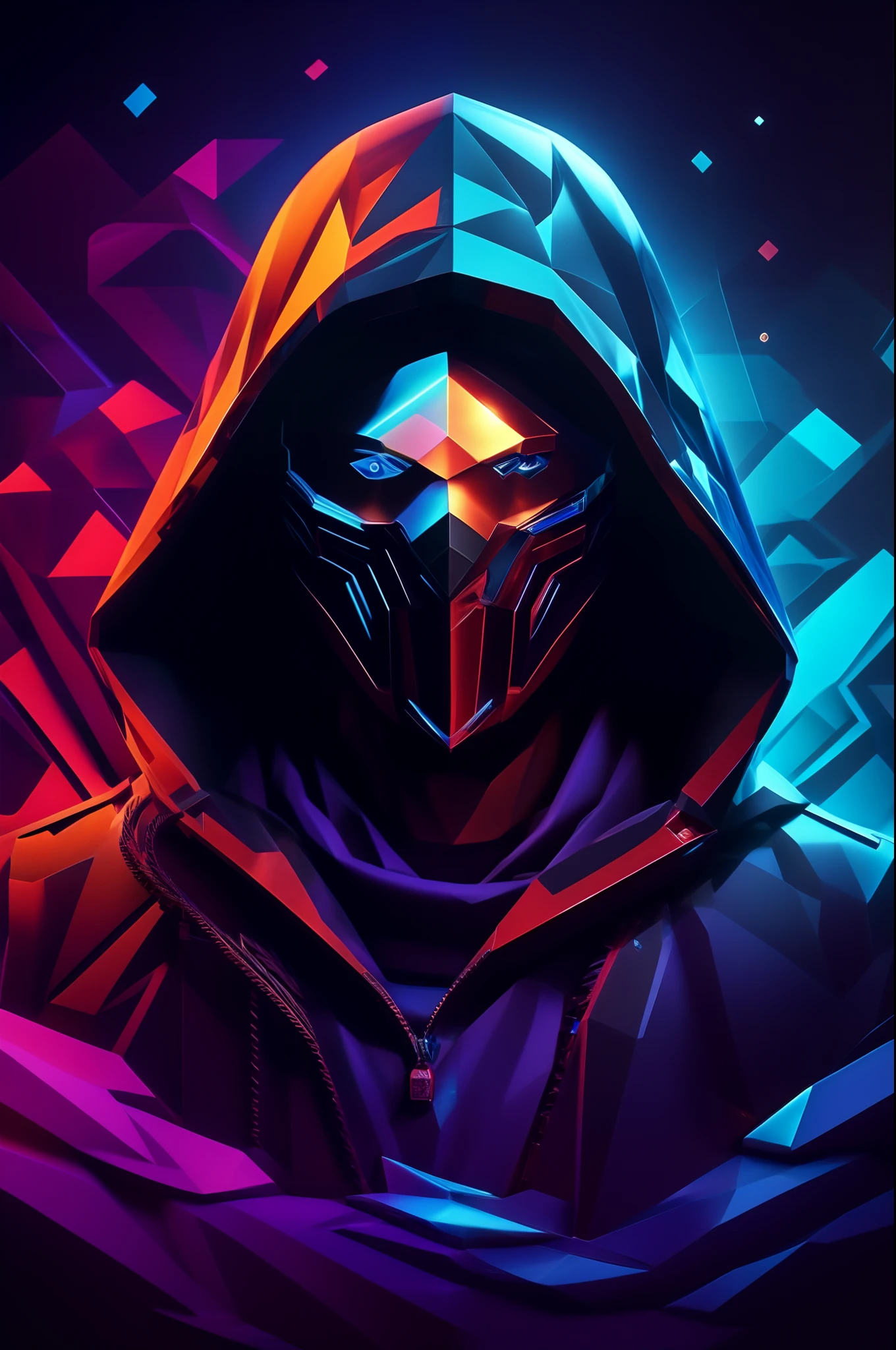 A man in a hoodie with a glowing face and a hoodie on - SeaArt AI