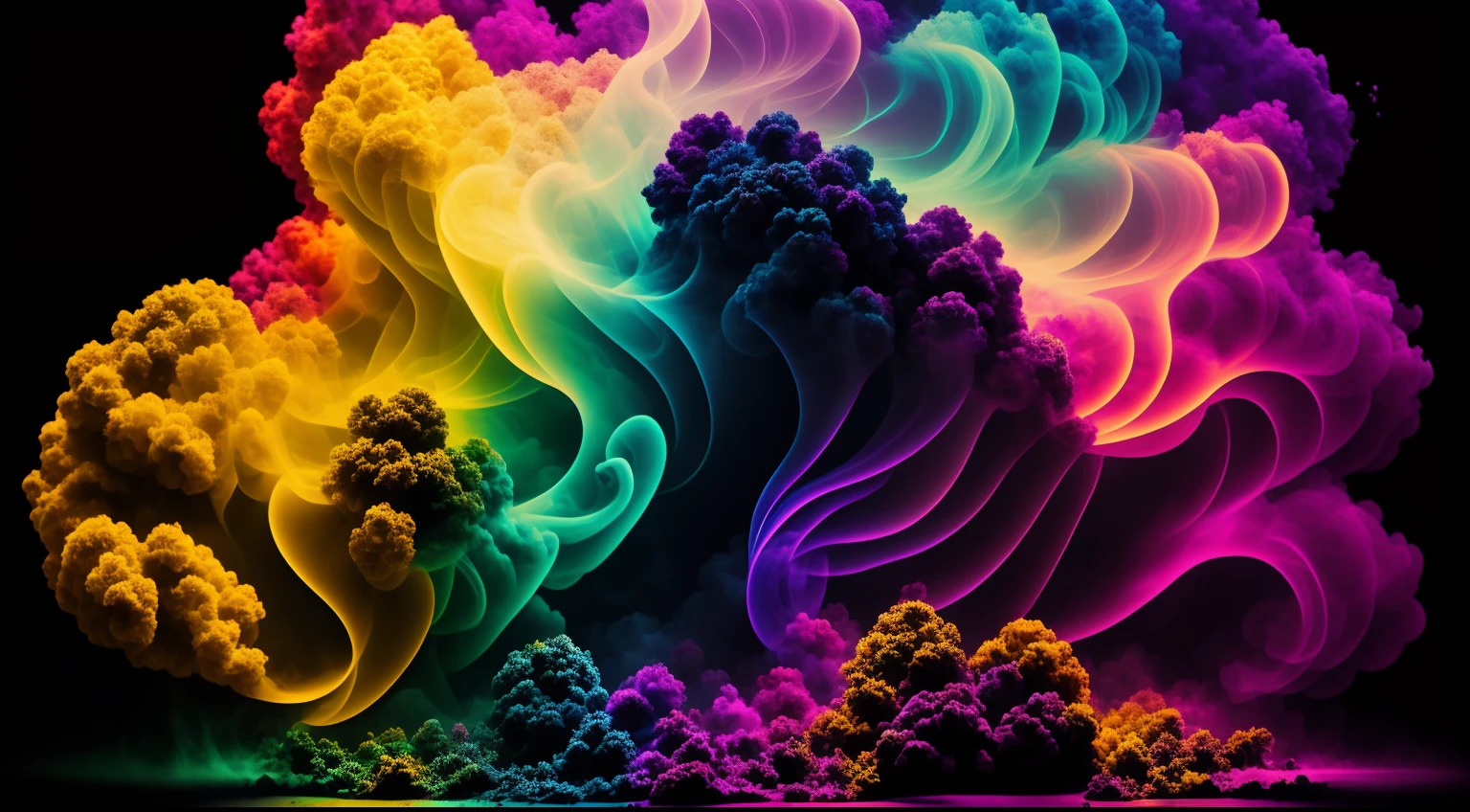 Un primer plano de un humo colorido se vierte sobre un fondo negro, humo de color fluido, humo colorido, Humo multicolor, humo coloreado, humo de colores brillantes, acid-colored smoke, Humo de color, humo de arco iris, Background of psychedelic smoke, Humo colorido en el fondo, humo espeso y colorido, Humo giratorio colores radiantes, nubes de humo de colores, humo arremolinado, Arte del humo fluido