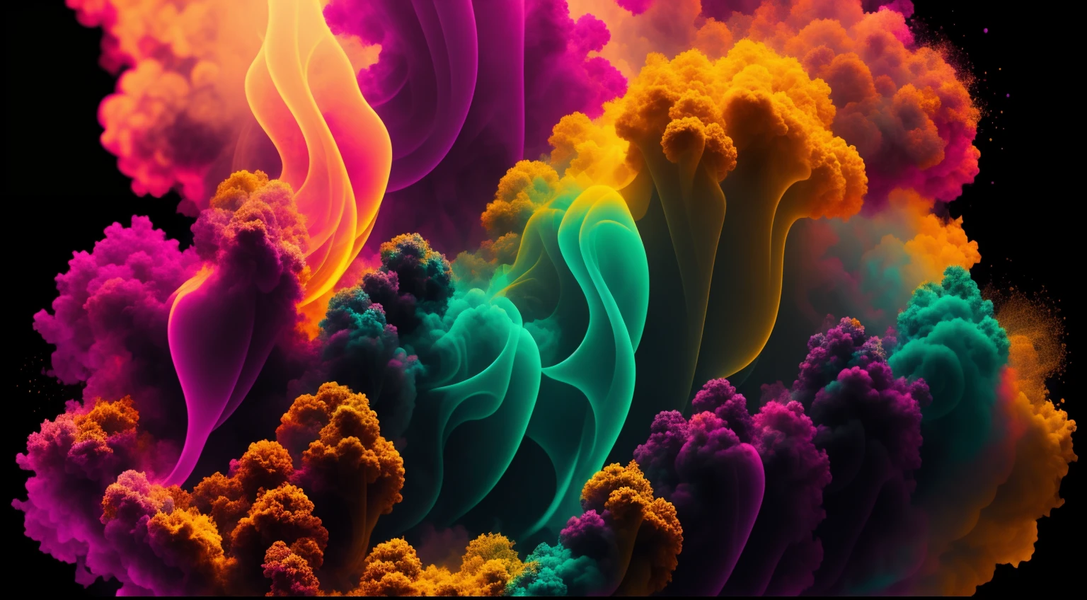 Un primer plano de un humo colorido se vierte sobre un fondo negro, humo de color fluido, humo colorido, Humo multicolor, humo coloreado, humo de colores brillantes, acid-colored smoke, Humo de color, humo de arco iris, Background of psychedelic smoke, Humo colorido en el fondo, humo espeso y colorido, Humo giratorio colores radiantes, nubes de humo de colores, humo arremolinado, Arte del humo fluido