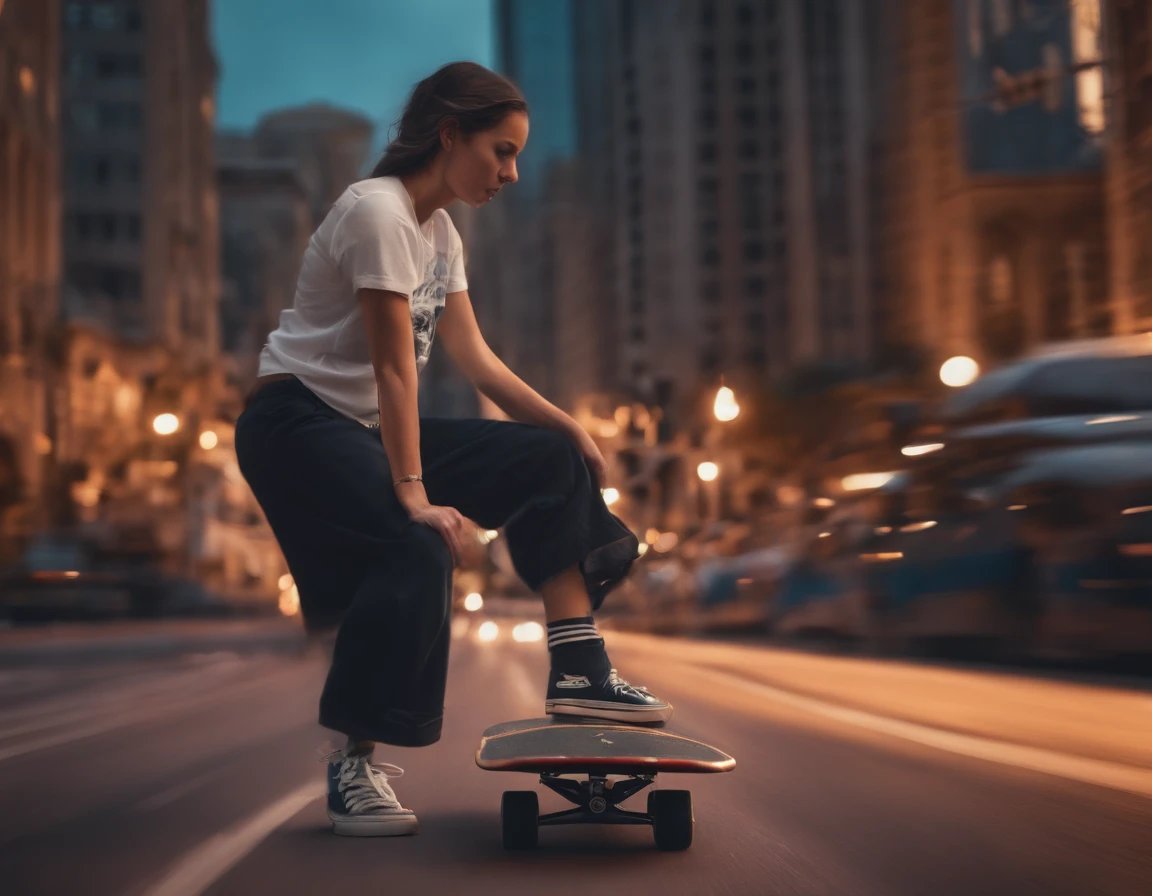 there is a woman riding a skateboard, jen bartel, in style of cyril rolando, cyril rolando and goro fujita, inspired by Cyril Rolando, in style of digital illustration, illustration style, stunning digital illustration, vector art style, stunning art style, vector behance hd jesper ejsing, colorful illustration, fabulous illustrations