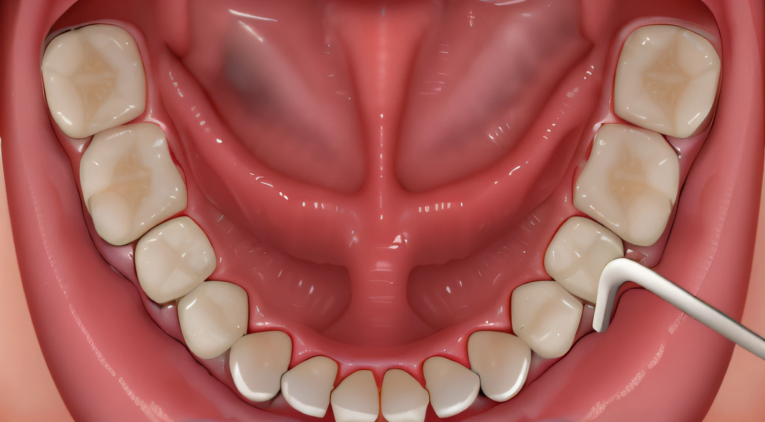 caries in heart-shaped teeth