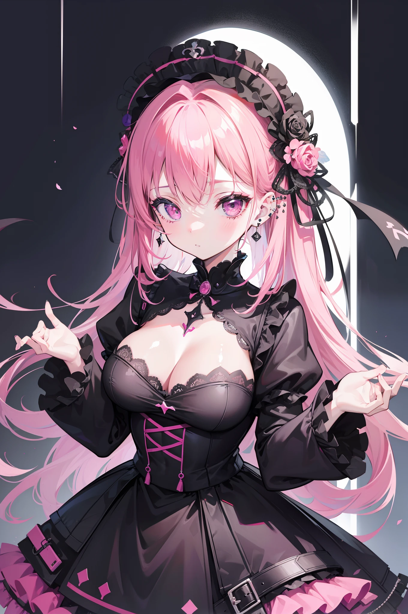 girl with、Soio、piercings、Delicate lashes、large full breasts、Department of Landmines、doress、pop music、Gothic ta、shuicolor、pink there