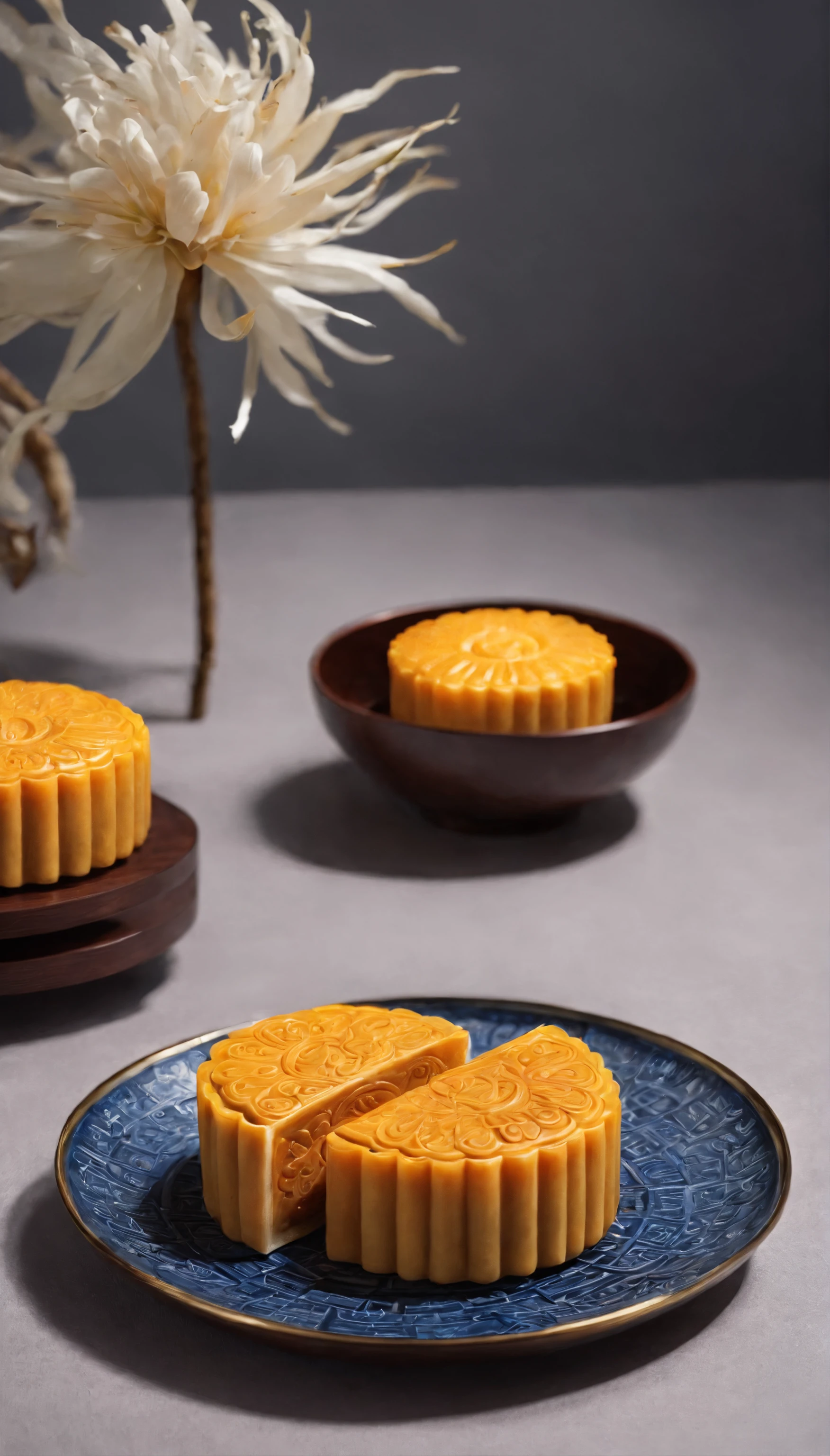 clew：A photo full of Mid-Autumn Festival atmosphere，It shows delicious mooncakes and a bright moon。in the photo，A plate of beautiful mooncakes is placed in a traditional mooncake box，The surface of the mooncake is painted with delicate patterns and patterns，Exudes an enticing aroma。Next to the mooncake box is a guzheng and a bouquet of brightly colored chrysanthemums，Added to the festive atmosphere。in distance，Bright moonlight shines in a tranquil landscape，The moon hangs in the sky，It's as if you're close to the viewer。


To take this photo，I chose a high-performance digital camera，Such as the Sony Alpha 7R IV，Pair it with a high-quality macro lens，Such as the Sony FE 90mm f/2.8 Macro G OSS。The camera settings are at the appropriate aperture，Such as f/4，To ensure the clarity of mooncakes and details。Select the appropriate value for shutter speed，to determine the brightness and detail of the photographed moon。White balance is set to the appropriate mode，to restore authentic colors and atmospheres。


During filming，I focus on capturing the details and colors of mooncakes，and the brightness and shape of the moon。By adjusting the light and angle，I tried to highlight the delicacy and deliciousness of mooncakes，And the purity and mystery of the moon。ao mesmo tempo，I also used proper background arrangements and props，In order to create a strong atmosphere of the Mid-Autumn Festival。


The final photo will show a picture full of the atmosphere of the Mid-Autumn Festival，Delicious mooncakes and bright moons were recorded。Every element in the photo will convey feelings of warmth and blessing，Let the viewer feel the joy and reunion of the Mid-Autumn Festival。