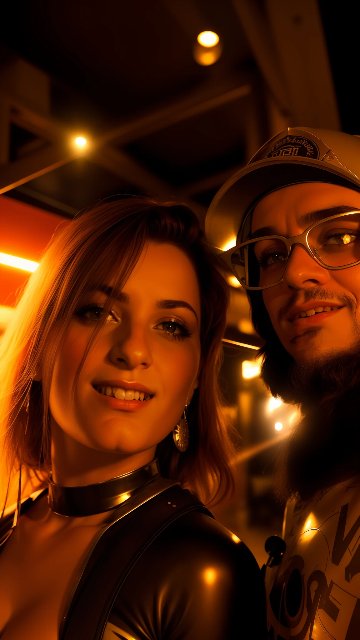 um homem e mulher feito de metal, (ciborgue:1.1), ([cauda | fio detalhado]:1.3), (detalhes intrincados), hdr, (detalhes intrincados, hiperdetalhado:1.2), Cinematographic shot, vinheta, centralizado