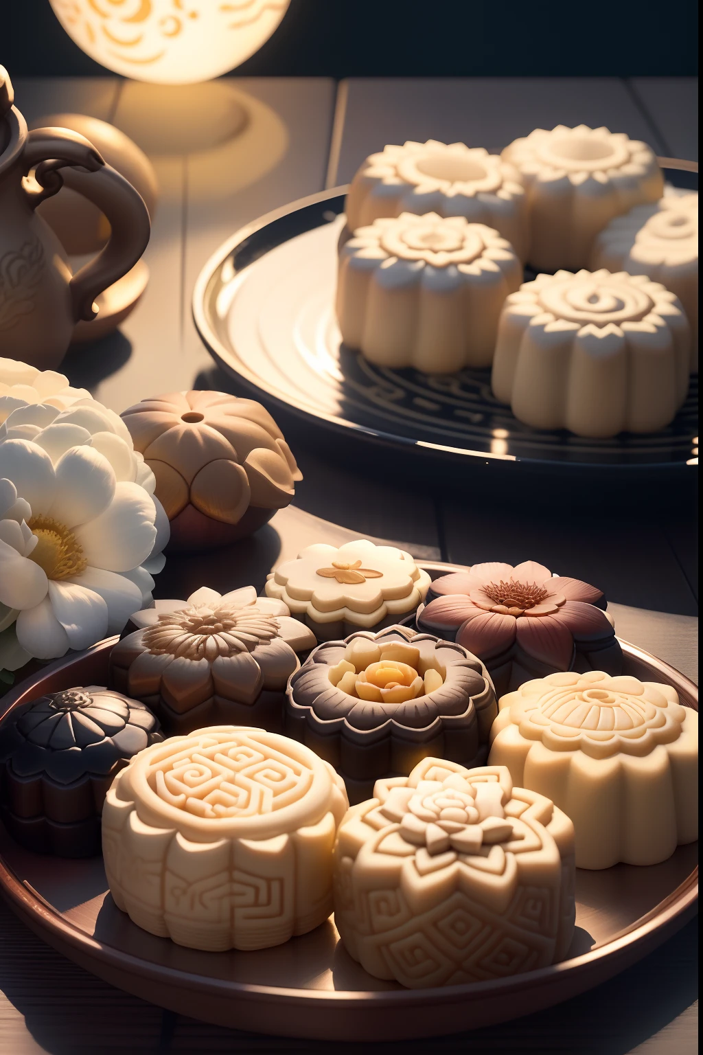 clew:A photo full of Mid-Autumn Festival atmosphere,It shows delicious mooncakes and a bright moon。in the photo,A plate of beautiful mooncakes is placed in a traditional mooncake box,The surface of the mooncake is painted with delicate patterns and patterns,Exudes an enticing aroma。Next to the mooncake box is a guzheng and a bouquet of brightly colored chrysanthemums,Added to the festive atmosphere。in distance,Bright moonlight shines in a tranquil landscape,The moon hangs in the sky,It's as if you're close to the viewer。
To take this photo,I chose a high-performance digital camera,Such as the Sony Alpha 7R IV,Pair it with a high-quality macro lens,Such as the Sony FE 90mm f/2.8 Macro G OSS。The camera settings are at the appropriate aperture,Such as f/4,To ensure the clarity of mooncakes and details。Select the appropriate value for shutter speed,to determine the brightness and detail of the photographed moon。White balance is set to the appropriate mode,to restore authentic colors and atmospheres。
During filming,I focus on capturing the details and colors of mooncakes,and the brightness and shape of the moon。By adjusting the light and angle,I tried to highlight the delicacy and deliciousness of mooncakes,And the purity and mystery of the moon。ao mesmo tempo,I also used proper background arrangements and props,In order to create a strong atmosphere of the Mid-Autumn Festival。
The final photo will show a picture full of the atmosphere of the Mid-Autumn Festival,Delicious mooncakes and bright moons were recorded。Every element in the photo will convey feelings of warmth and blessing,Let the viewer feel the joy and reunion of the Mid-Autumn Festival。