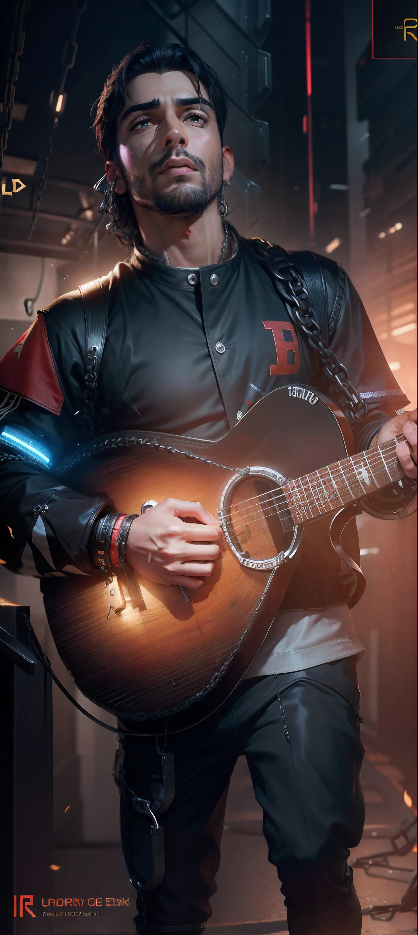 Chains background cyber Pankh handsome boy ultra realistic 8k