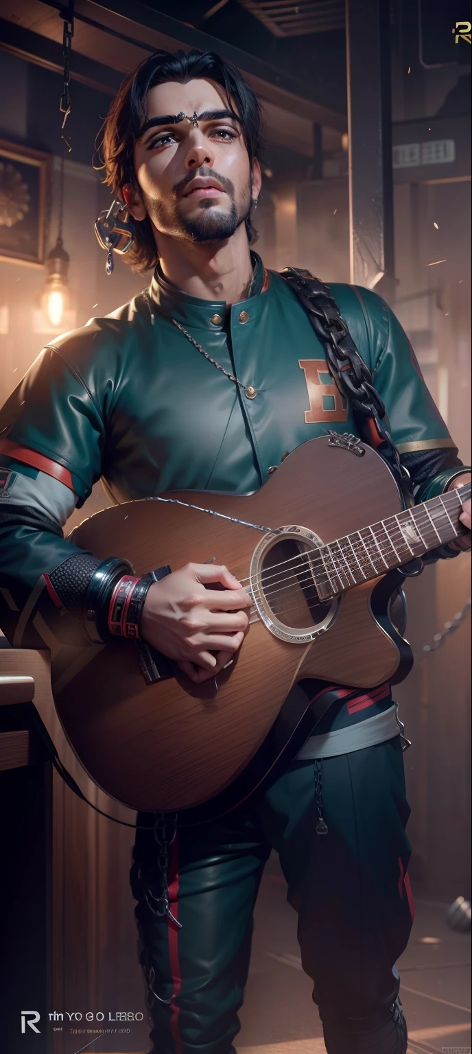 Chains background cyber Pankh handsome boy ultra realistic 8k