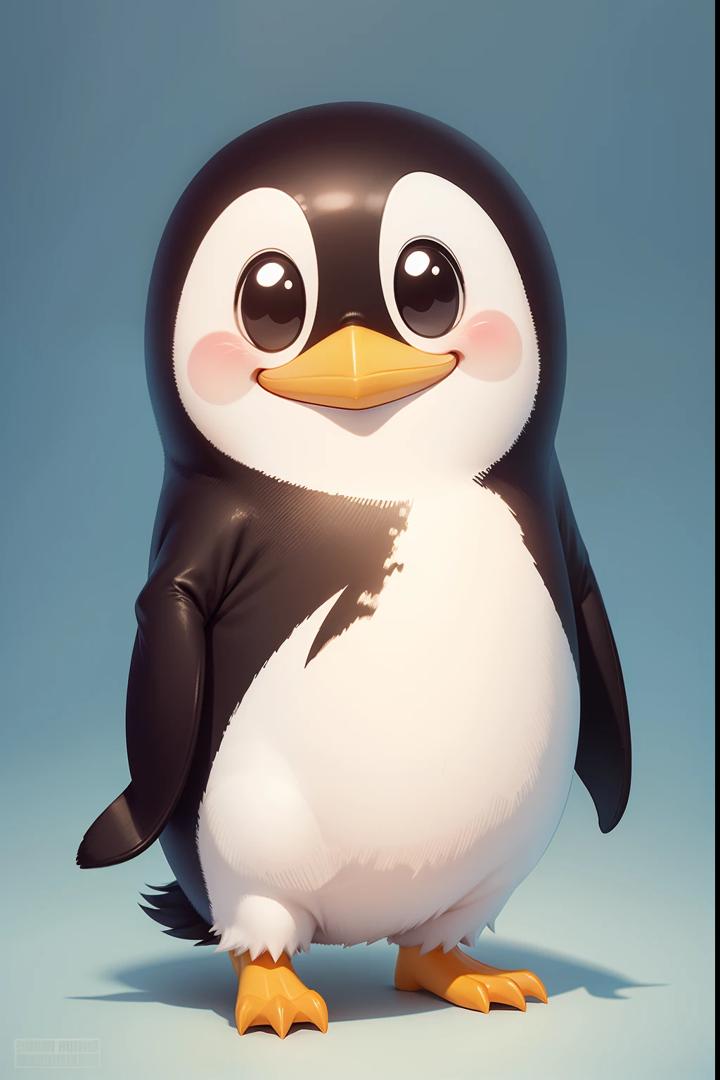 penguin logo smiling cute chibi cartoon