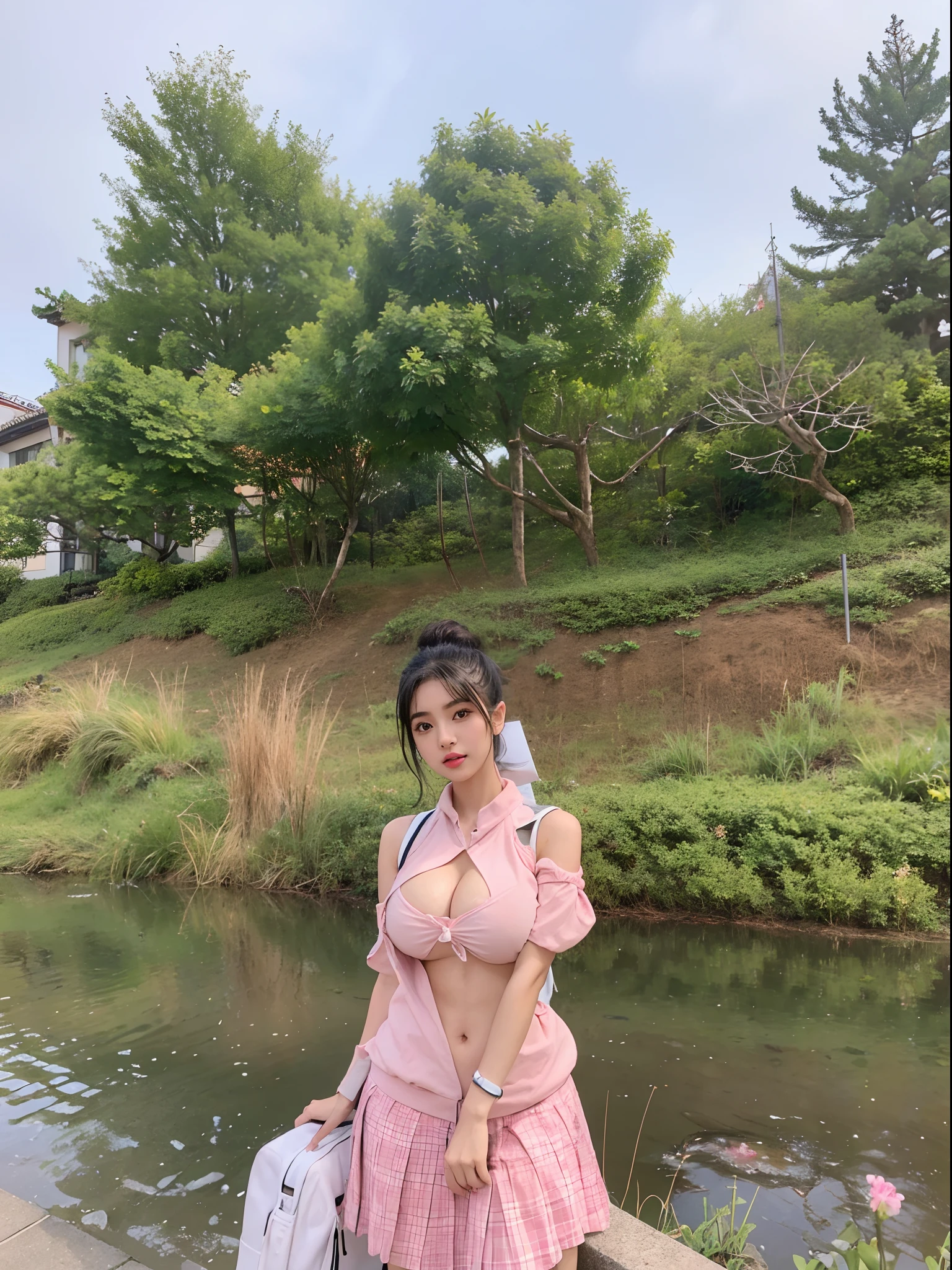 (Best quality,8k,UHD:1.2),(Pretty Japanese girl),(Huge breasts:1.2), cleavage, underboob, cameltoe, realistic Half Asian half Spanish Cardi B as Beautiful photorealistic military officer school girl, super thick and curvy plump girl, bob hairstyle with bangs short black hair, school girl outfit, 18 years old, nsfw, Sexy bimbo lips thick thighs, six pack abs, wearing backpack, techwear school girl, goth punk military school girl, hyperrealism ray tracing perfect lighting perfect body perfect face, realistic facial features ,detailed background ,detailed outfit, detailed facial features, realistic environment intricately detailed vector photography, masterpiece kawaii, super cute, trending on Pixiv, mixed girl, Tokyo, tan skin, trending hyperrealism, posing in front of school, sexy pornstar pose, perfect angle perfect view perfect background perfect girl perfect world, flawless beauty