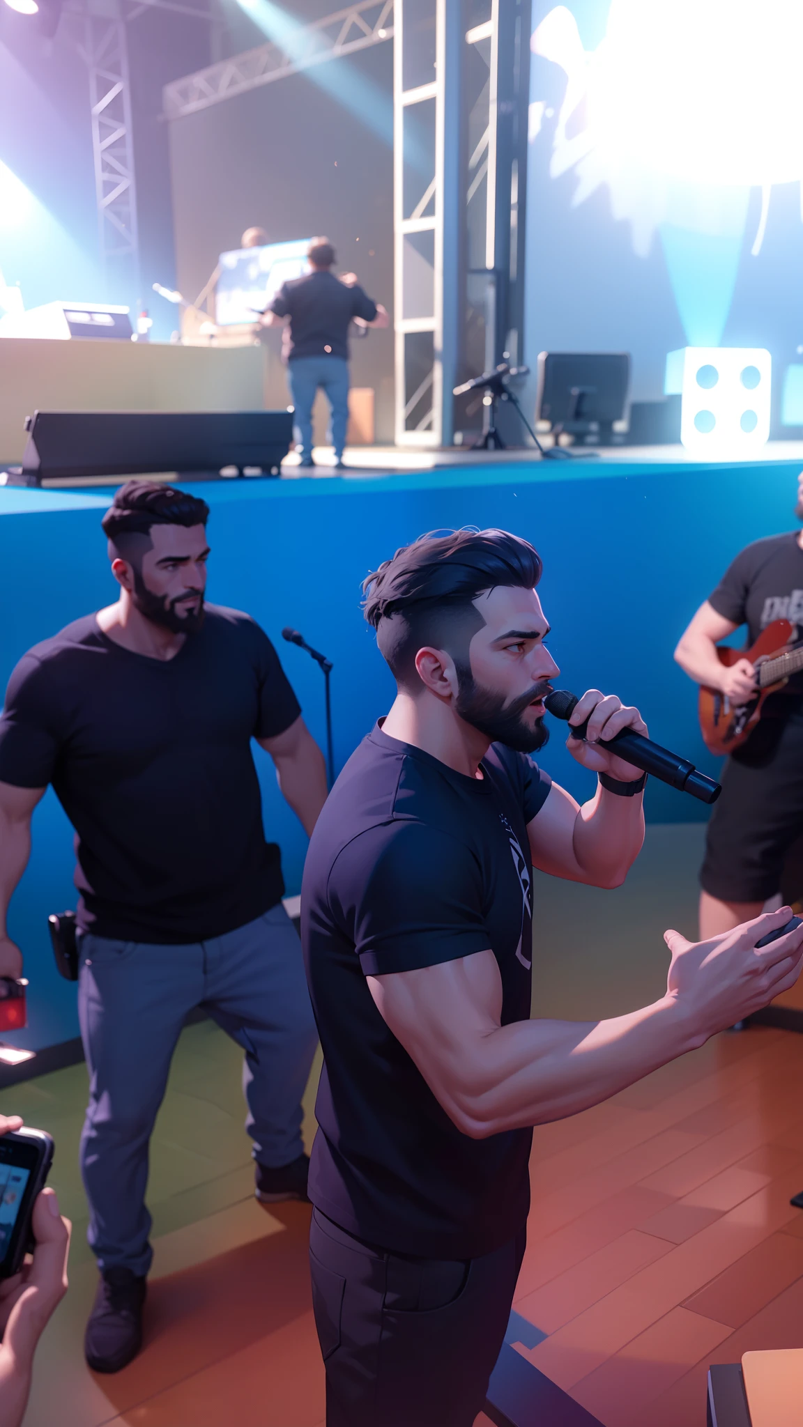 Tauz with beard singing better quality and better effects better shadows best lighting 8k ultra HD super realistic