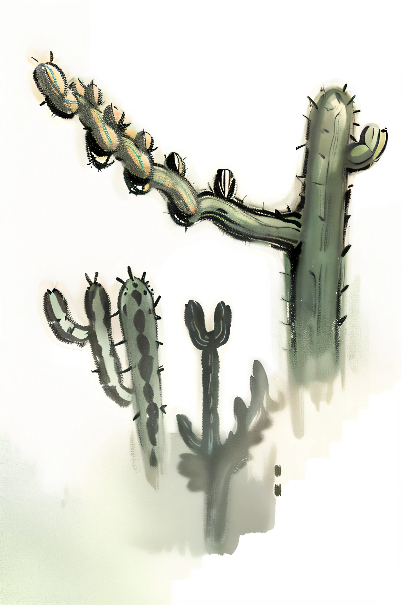 Cactus stick figures