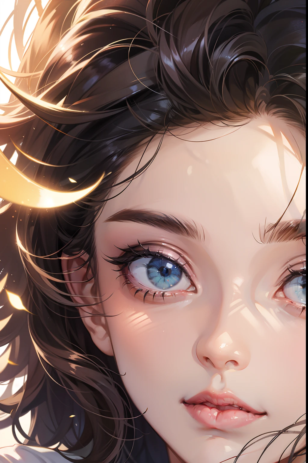 closeup of face,Beautuful Women,k hd,tmasterpiece,frontage,rays of sunshine,