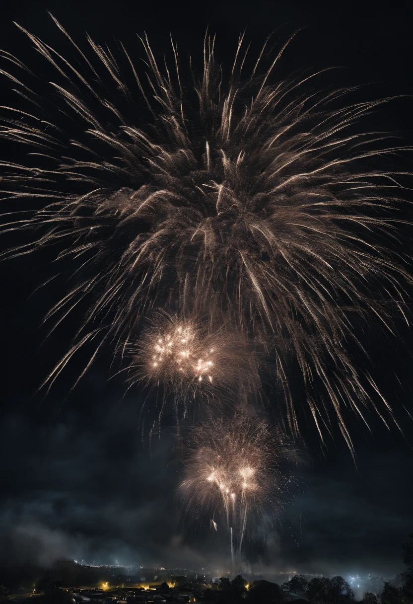 Spectacular fireworks display. The fireworks are huge