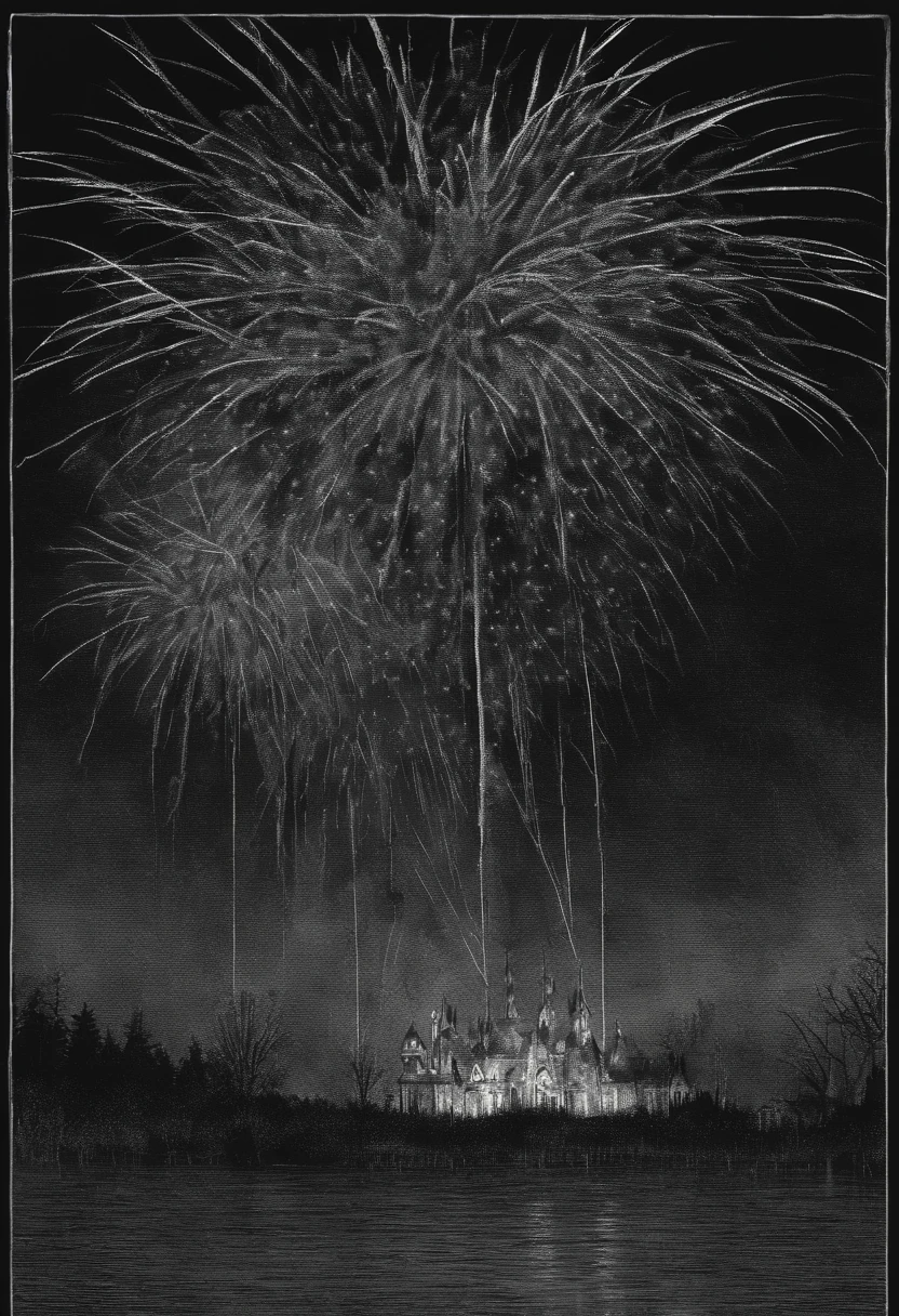 Spectacular fireworks display. The fireworks are huge