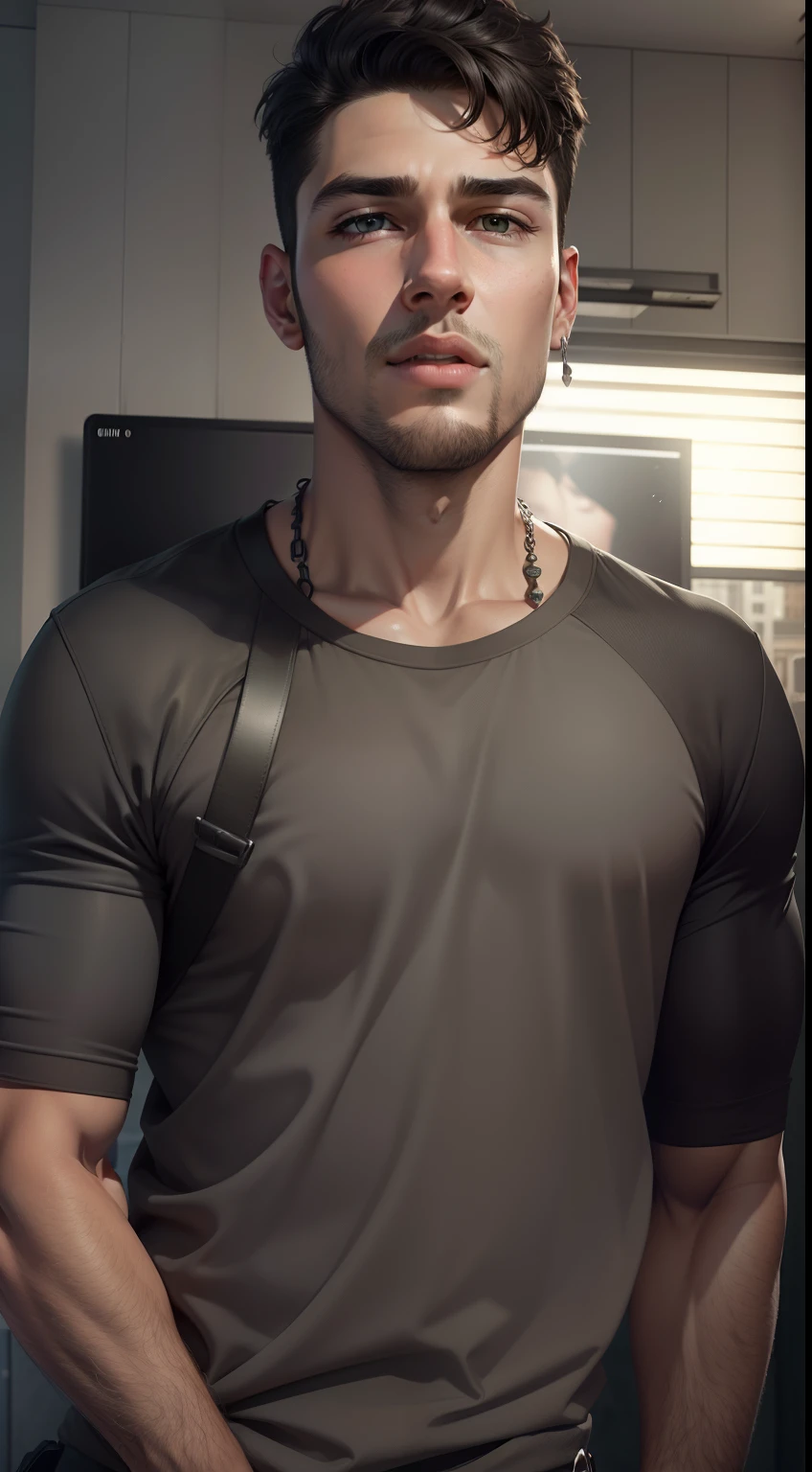 Change background gray screen handsome boy, realistic face, 8k, ultra realistic,