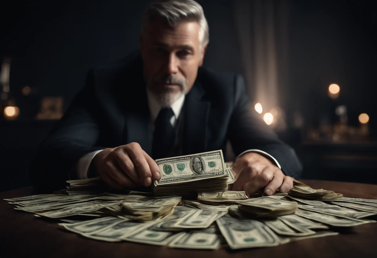 a rich man with dollars in your hands