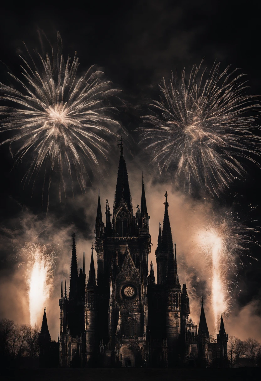 Spectacular fireworks display. The fireworks are huge