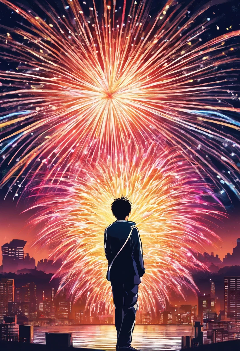 Spectacular fireworks display. The fireworks are huge