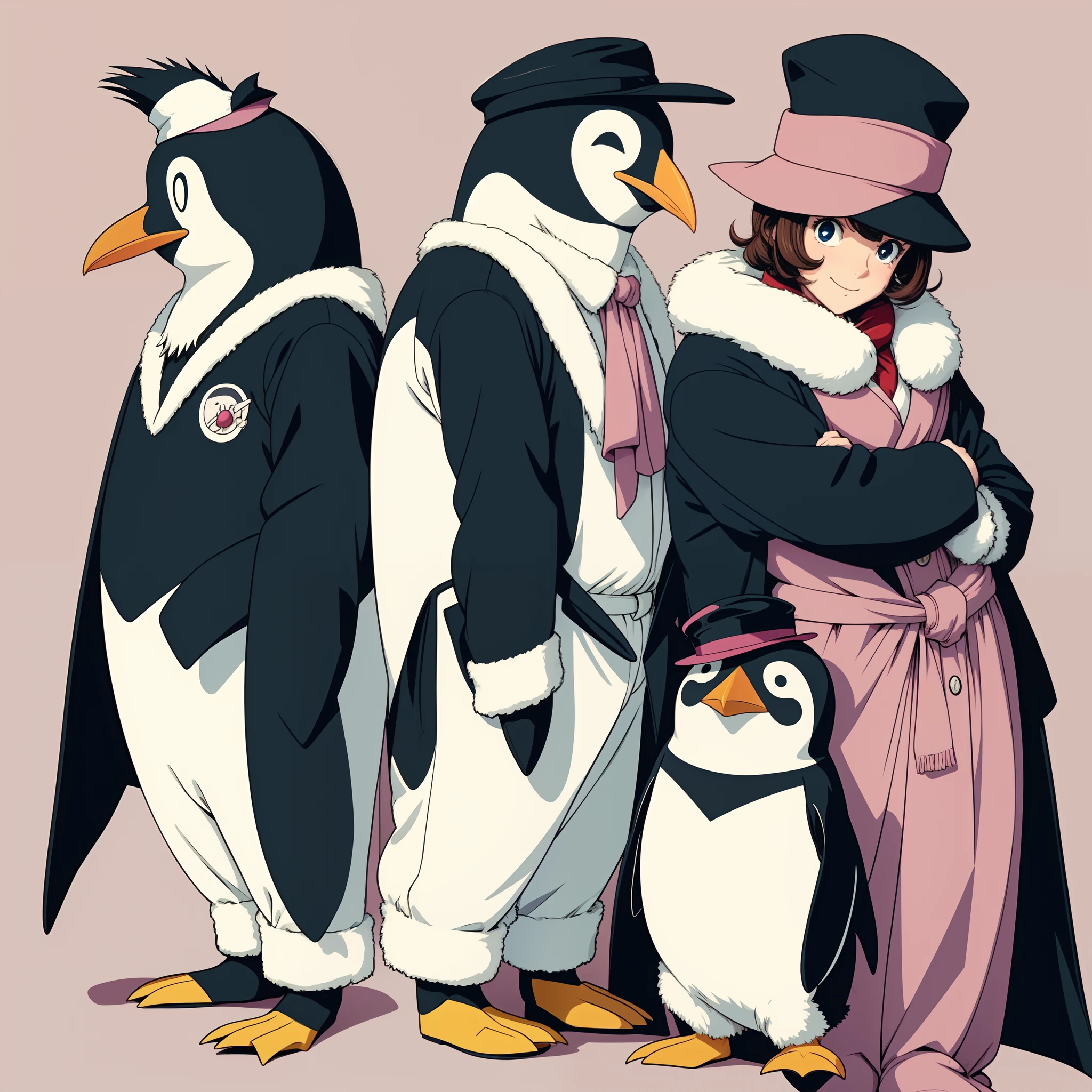 lovely illustratio animesque penguin Deformed Hats 1980s Gag Anime