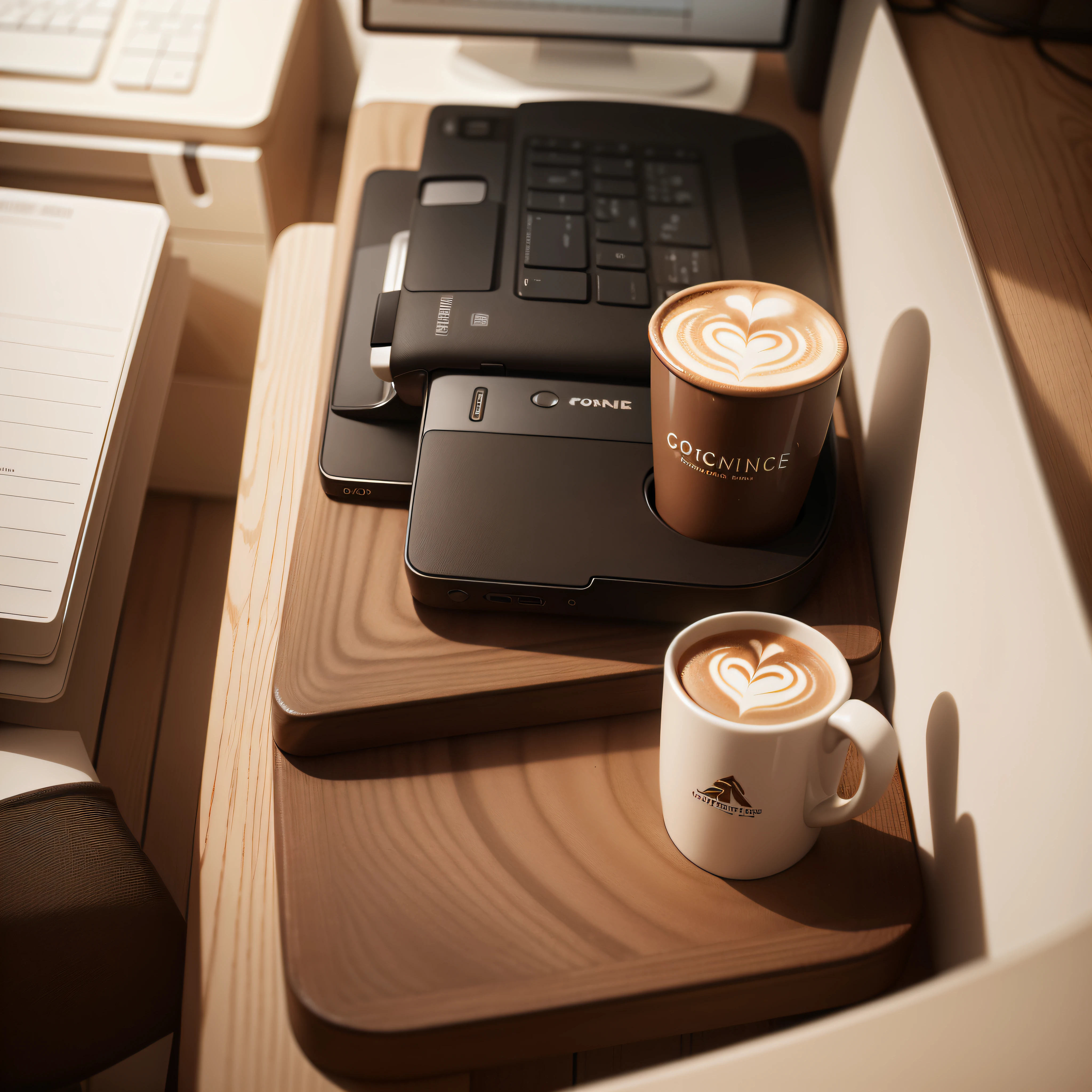 Coffee and Workspace: Showcase your coffee within your work environment, such as a stylish office desk or a cozy home office setup.