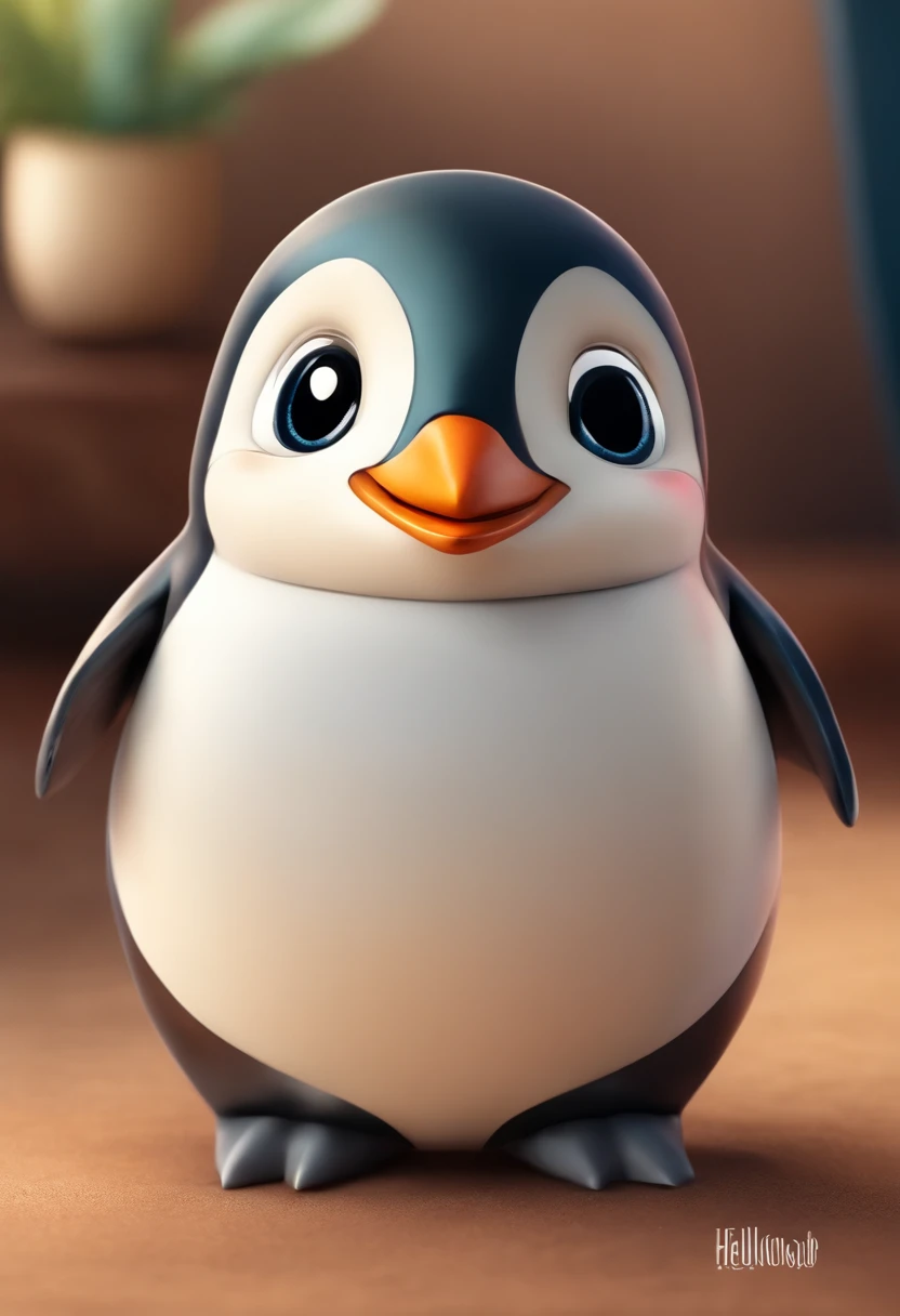 penguin logo smiling cute chibi cartoon hello
