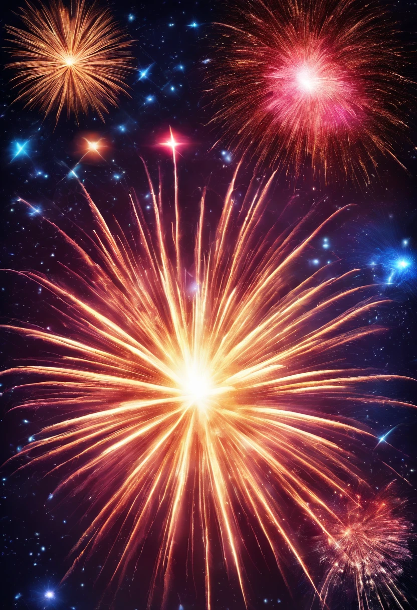 Spectacular fireworks display. The fireworks are huge