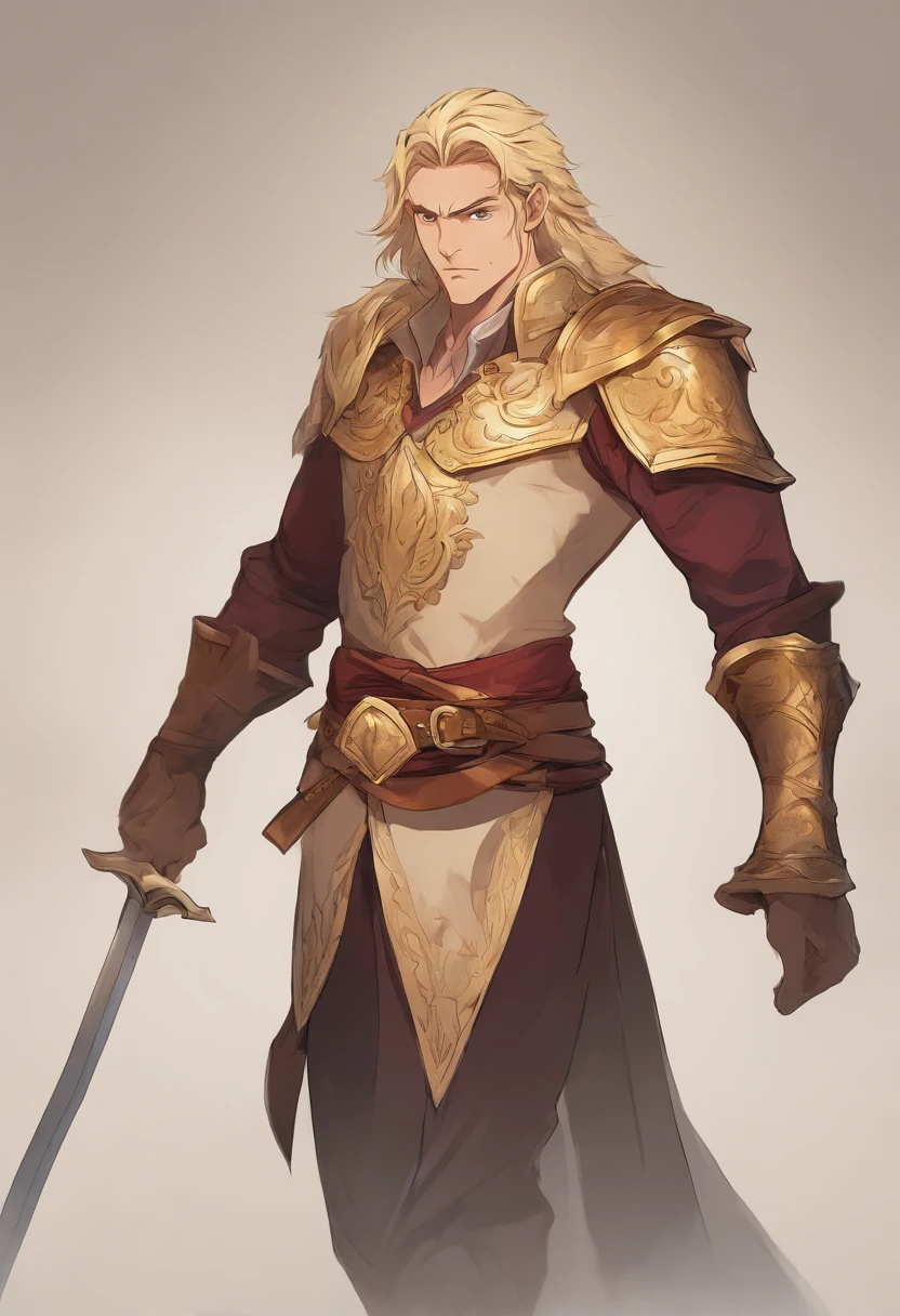 Homem adulto, Alto sem pelos faciais, Rosto redondo, square jawline, cabelos pretos, Cabelos Longos, eye reflection, Olhos vermelhos, sorriso sedutor, armadura dourada, Knights of the Zodiac Style, Cavaleiro de ouro, arm shield, Escudo redondo, heroic posture, arte conceitual, anime, Estilo anime, Cinematic lighting, motion blur, simetria, cowboy shot, F/1.2, 35 mm, Hasselblad, detalhes altos, alta qualidade, pele texturizada, melhor qualidade, 8k