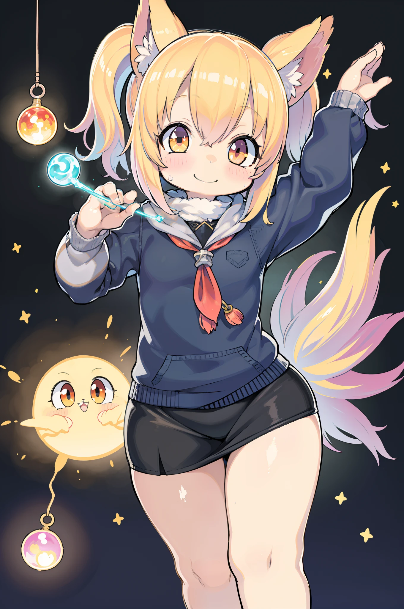 Colorful owl drawing isolated on black background,, Breathtaking rendering, within radiate connection, inspired by Kinuko Y. craft,, magic elements, Kitten icon, Wow, is beautiful, Multi-cast colorful spells, Bright flash, The Flash 、Small children,Cheeky face、Happy smile