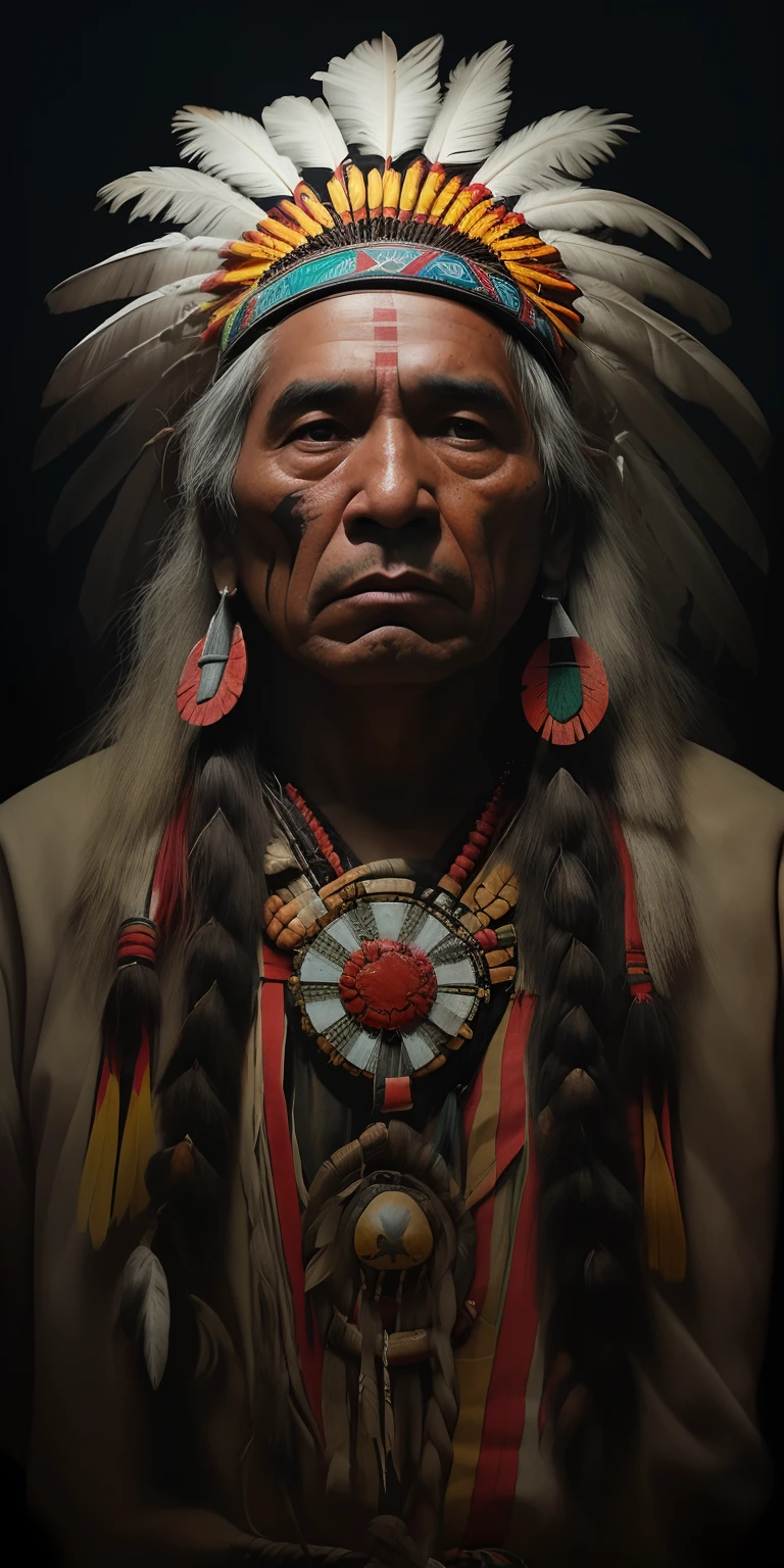 Pintura de um homem nativo americano com um cocar de penas, nuvem vermelha, Arte nativa americana, Nativo americano, Guerreiro nativo americano, indigenous man, Um guerreiro nativo americano, Arte nativa, Directed by: Dave Arredondo, Guerreiro habilidoso do Apache, Directed by: Stan Stokes, luz vermelha da nuvem, Indian warrior, Directed by: Todd Lockwood, Indigenous, Directed by: Ben Zoeller