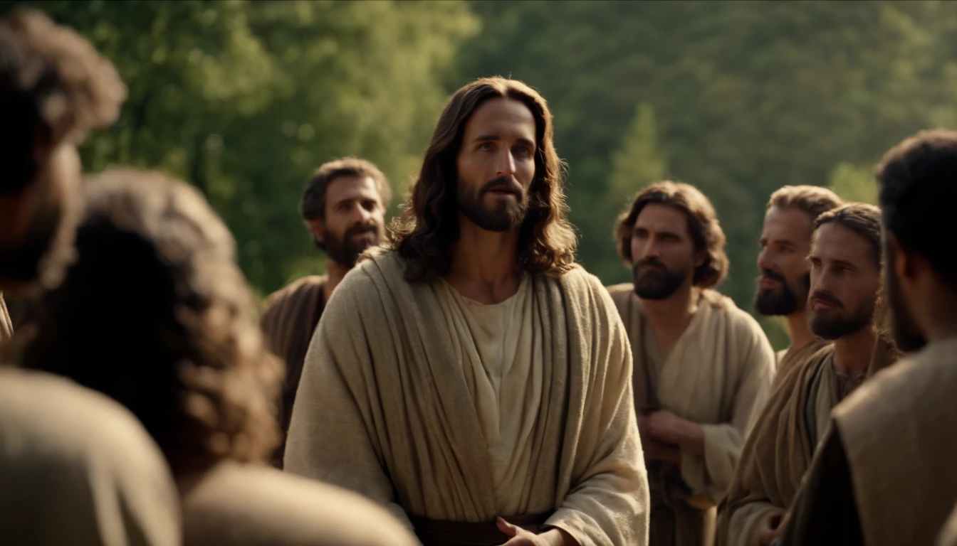 Jesus talking to his disciples