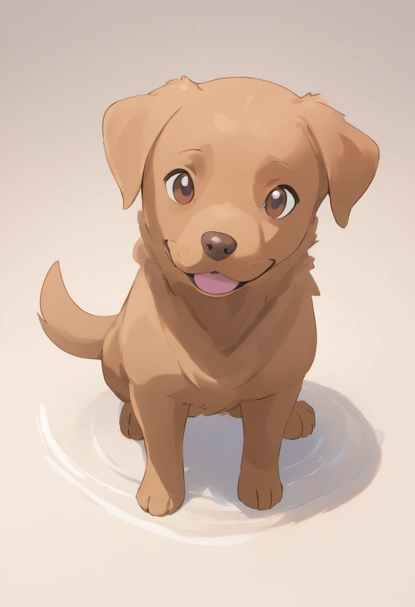 A touching scene in ultra-high definition 3D showcasing brown Labrador Retriever. brown Labrador Retriever, beautifully rendered in detail. The overall atmosphere is tender, filled with hope and serenity. White background,