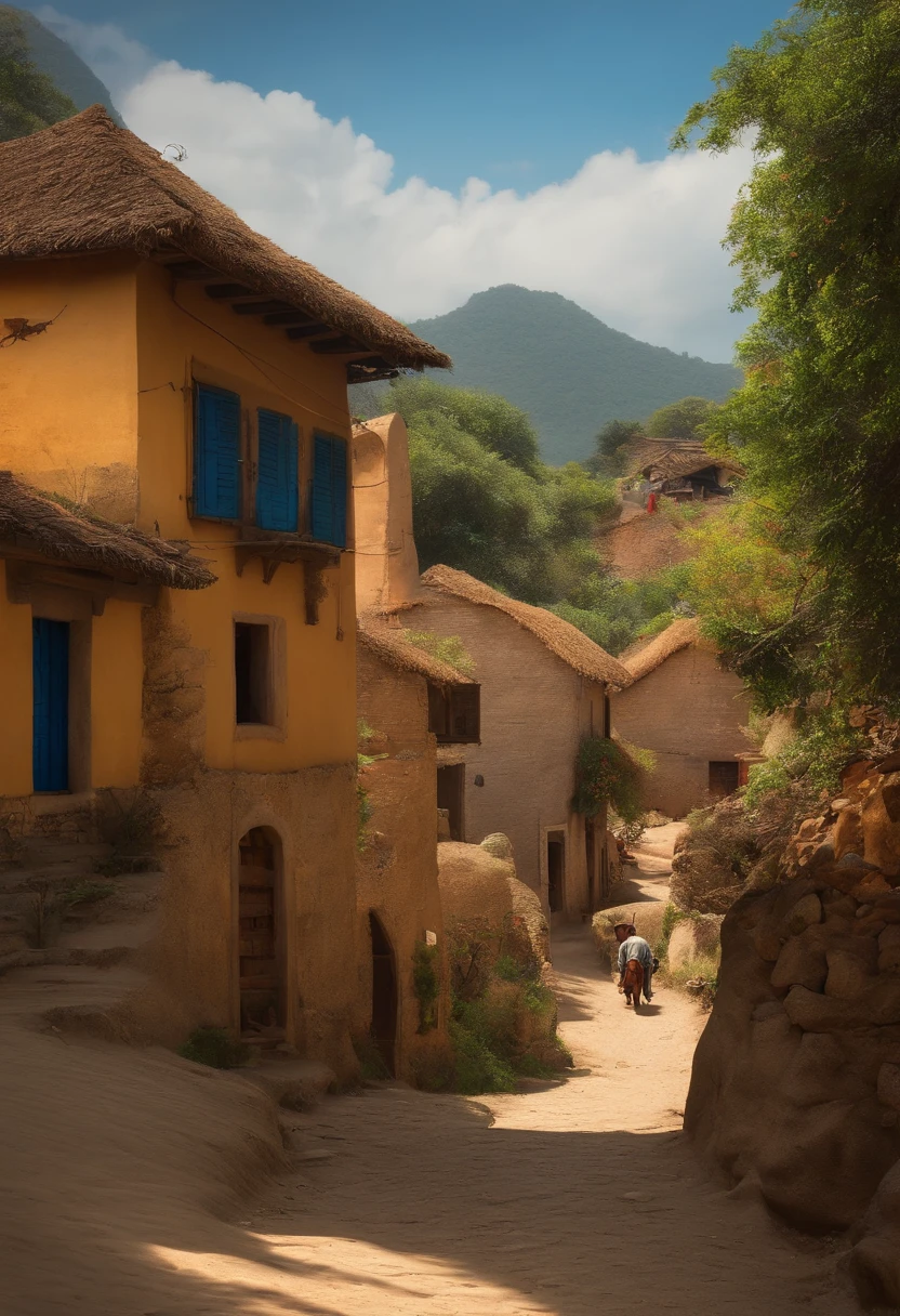 small village and beautiful tank and Puar mans
