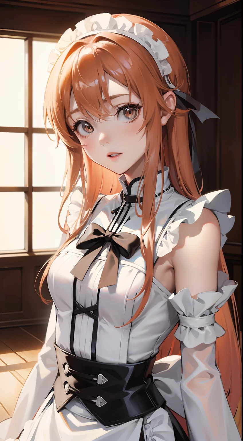 Asuna in sword art online, maid clothes, 8k, highly detailed