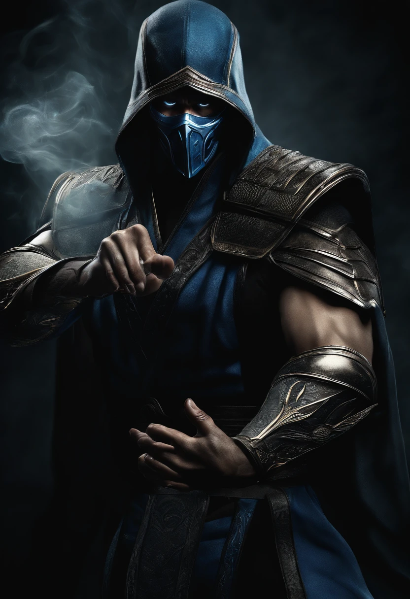 ((Subzero do mortal Kombat, ultra realistic)), (((corpo inteiro))), ((perfect hands)), atordoante, hyper realistic, octan render, surrounded by the effect of smoke and lightning, Estilo Mortal Kombat, fundo antigo, elegante, atordoante, (papel de parede), arte conceitual, detalhes intrincados, altamente detalhado, ((cinemactic)), Dramatic, (extremely high quality, Concedido, master part:1.5), (fotorrealista:1.5), fotografia, Realistic photo, Nikon, Luz Natural, 4k, highes definition, XF IQ4, 150MP, 50 millimeters, ISO 1000 Certification, 1/250 Anos, Luz Natural, Adobe Lightroom, photolab, Photographic Affinity, PhotoDirector 365,