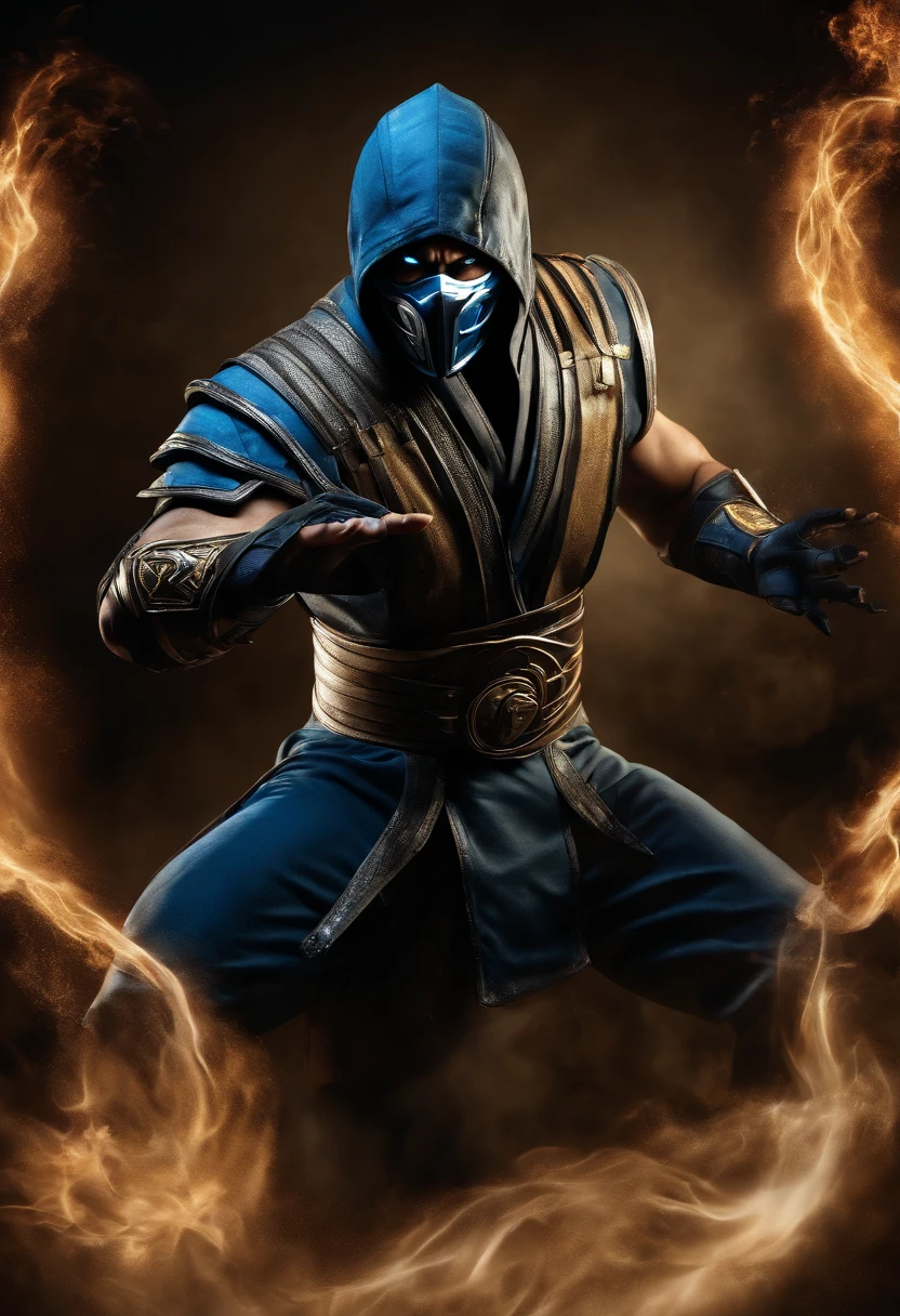 ((Subzero do mortal Kombat, ultra realistic)), (((corpo inteiro))), ((perfect hands)), atordoante, hyper realistic, octan render, surrounded by the effect of smoke and lightning, Estilo Mortal Kombat, fundo antigo, elegante, atordoante, (papel de parede), arte conceitual, detalhes intrincados, altamente detalhado, ((cinemactic)), Dramatic, (extremely high quality, Concedido, master part:1.5), (fotorrealista:1.5), fotografia, Realistic photo, Nikon, Luz Natural, 4k, highes definition, XF IQ4, 150MP, 50 millimeters, ISO 1000 Certification, 1/250 Anos, Luz Natural, Adobe Lightroom, photolab, Photographic Affinity, PhotoDirector 365,