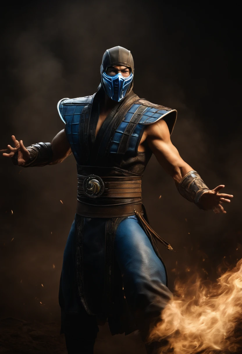 ((Subzero do mortal Kombat, ultra realistic)), (((corpo inteiro))), ((perfect hands)), atordoante, hyper realistic, octan render, surrounded by the effect of smoke and lightning, Estilo Mortal Kombat, fundo antigo, elegante, atordoante, (papel de parede), arte conceitual, detalhes intrincados, altamente detalhado, ((cinemactic)), Dramatic, (extremely high quality, Concedido, master part:1.5), (fotorrealista:1.5), fotografia, Realistic photo, Nikon, Luz Natural, 4k, highes definition, XF IQ4, 150MP, 50 millimeters, ISO 1000 Certification, 1/250 Anos, Luz Natural, Adobe Lightroom, photolab, Photographic Affinity, PhotoDirector 365,