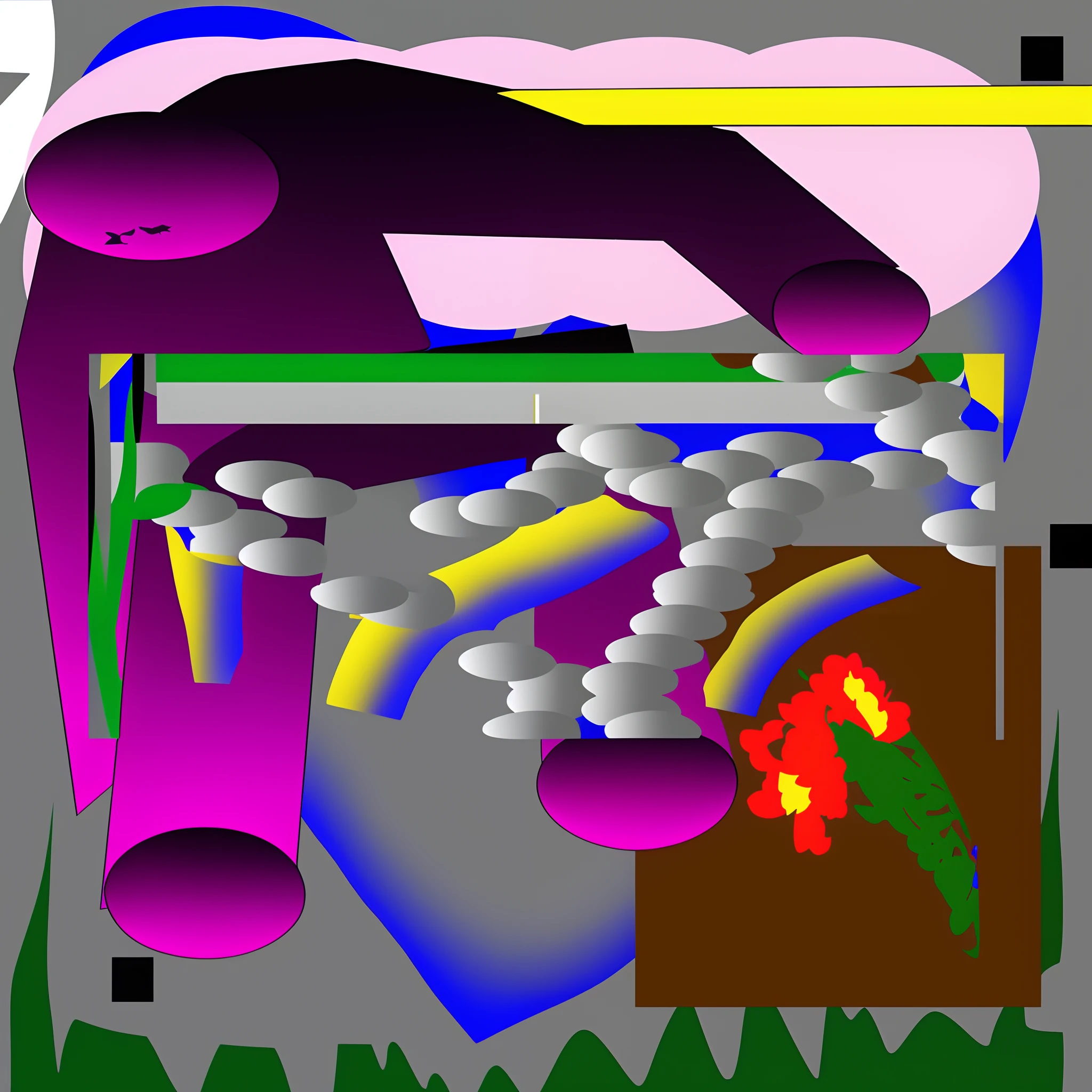 There is a photo of a person with a flower, Abstract Fractal Automata, Abstract environment, abstract surrealism masterpiece, Digital Art. Colorful cartoon, Strange summary, Abstract scene design, Digital Art - N 5, abstract concept, the nonlinear. Digital Painting, digital art - n 9, Abstract Surrealism, Bizarelandscape, abstract illustration
