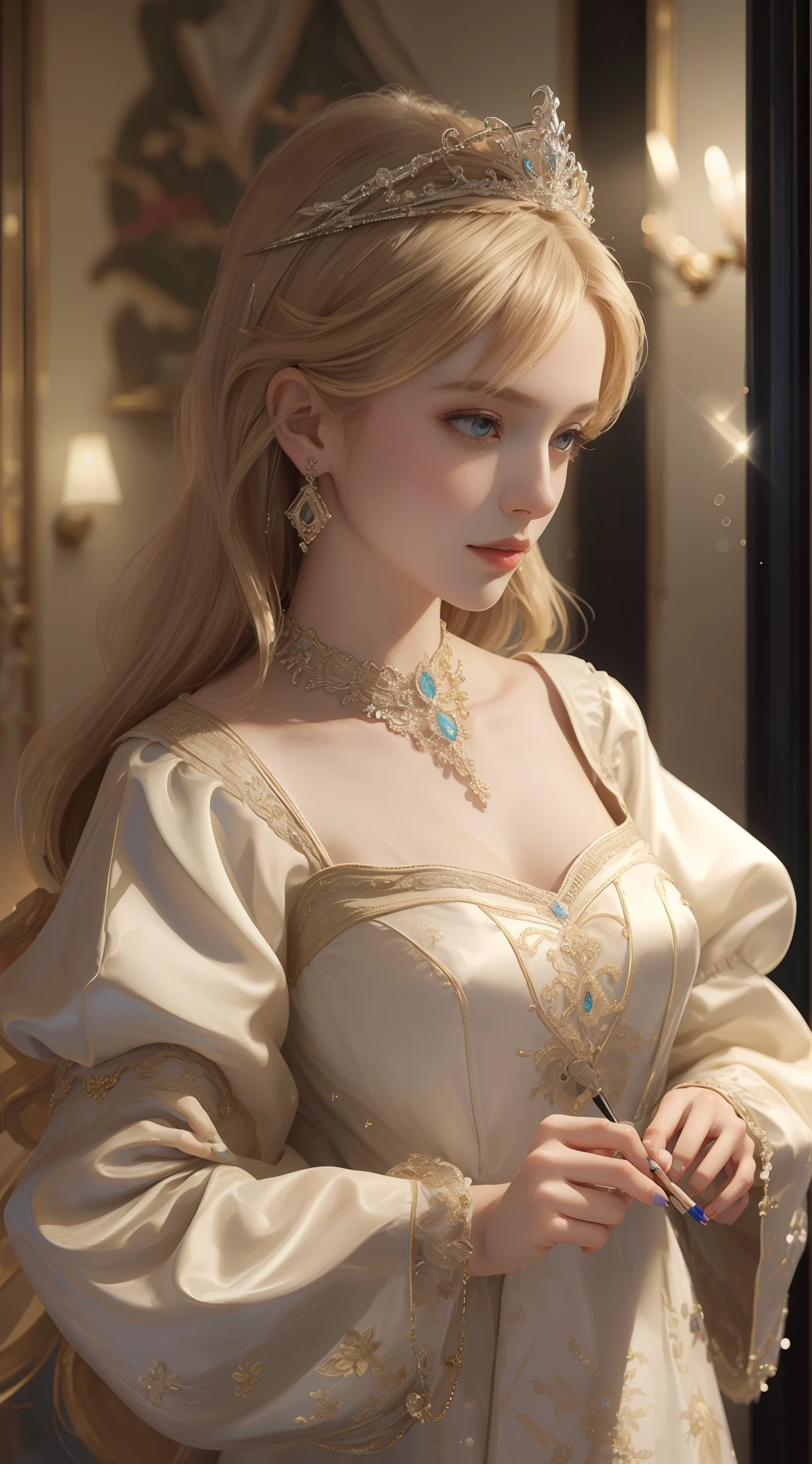 (left-handed,right-handed),long fingers,delicate fingers,slender fingers,graceful fingers,nail art,painted nails,nail polish,for an artist,holding a paintbrush,with a palette,with a paint palette,with a canvas,creating a masterpiece,[artistic,creative],soft lighting,vivid colors,impressionist style