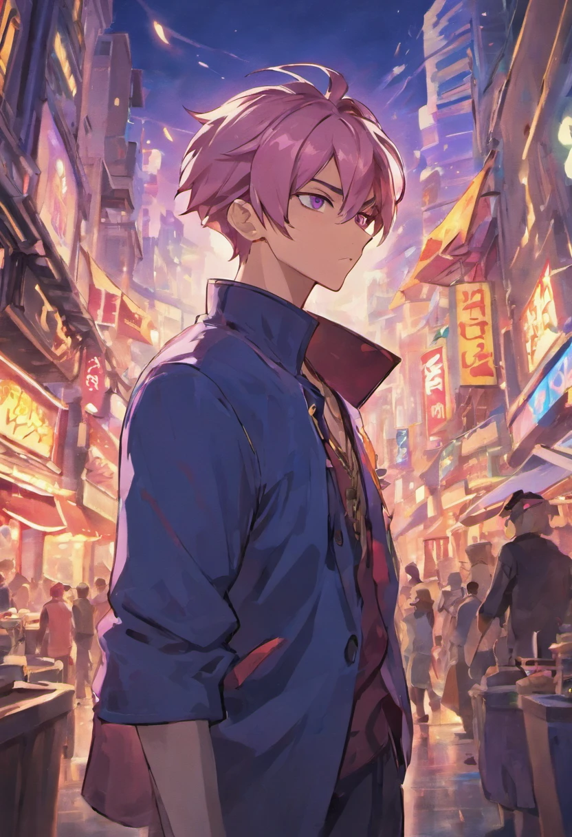 show Varus from League of Legends standing in the city talking to each other and chilling