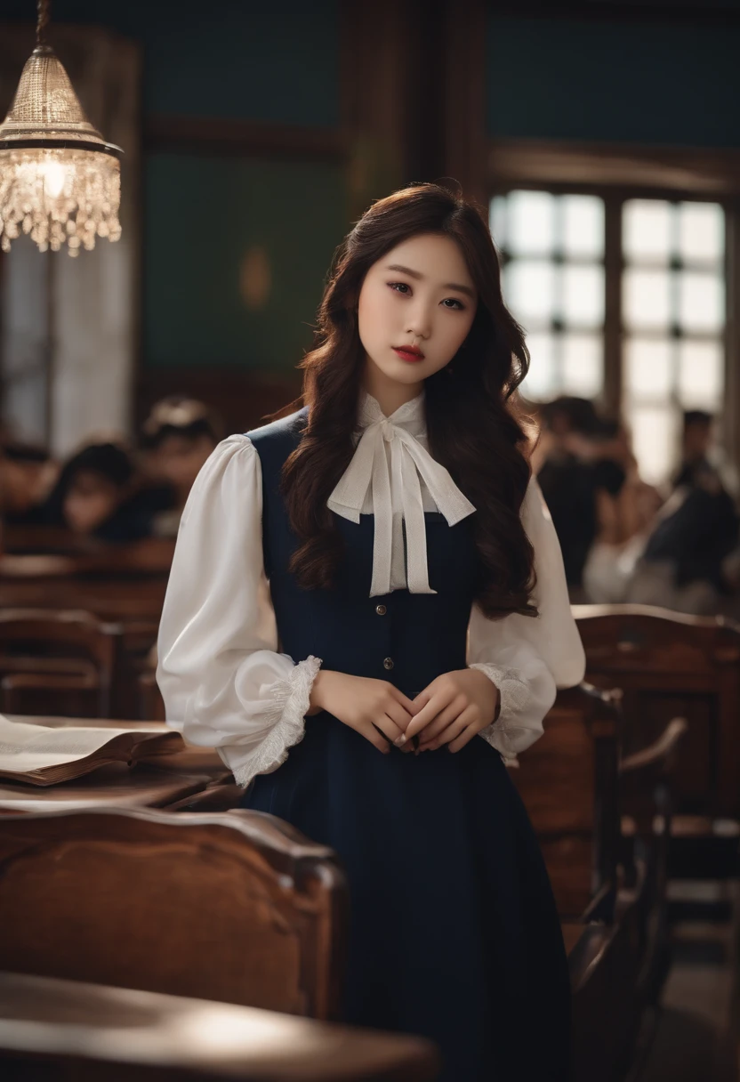 girl with、High school students、A dark-haired