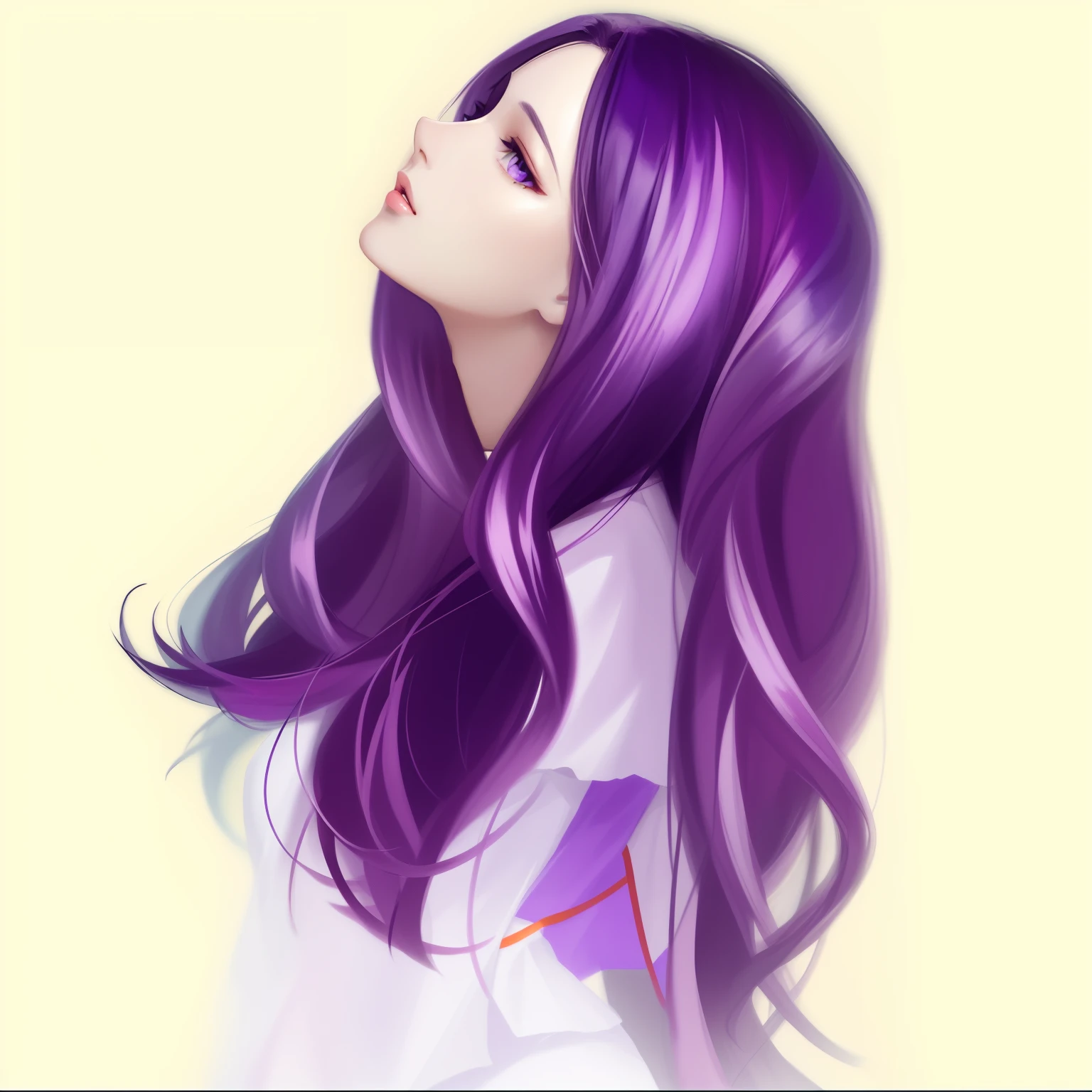 Purple hair,Gorgeous digital painting, gorgeous digital art, violet long hair, beautiful gorgeous digital art, purple flowing hair, purple hair portrait of woman, Purple long hair, glossy digital painting, digital cartoon painting art, she has purple hair, beautiful digital art,Purple hair, beautiful digital painting, digital painting art