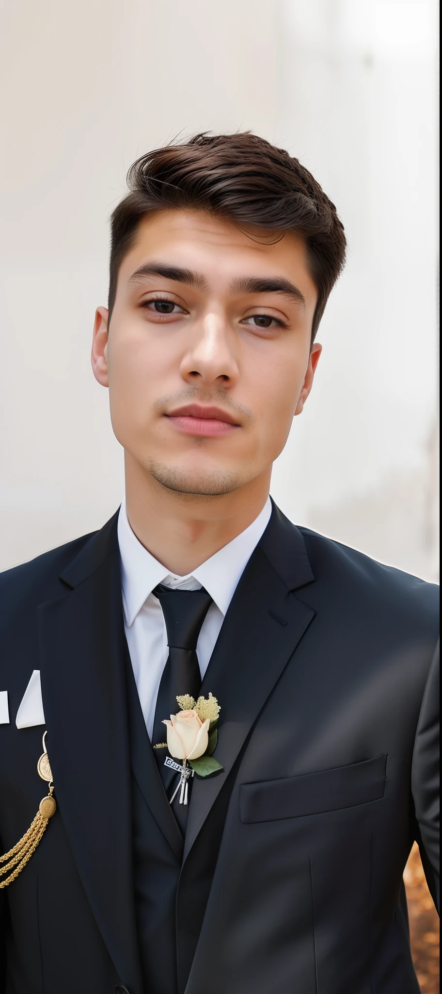 there is a man in a suit and tie posing for a picture, professional profile picture, wearing suit and tie, wearing a suit and tie, around 1 9 years old, portait photo profile picture, with accurate face, front profile!!!!, suit and tie, wearing black suit, handsome face, headshot profile picture, suit ， perfect face, good looking face
