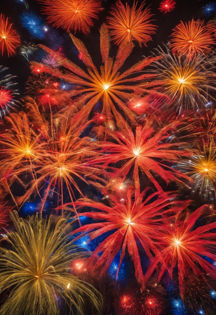 Spectacular fireworks display. The fireworks are huge