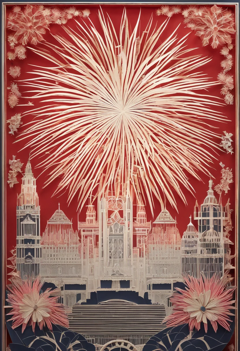 Spectacular fireworks display. The fireworks are huge
