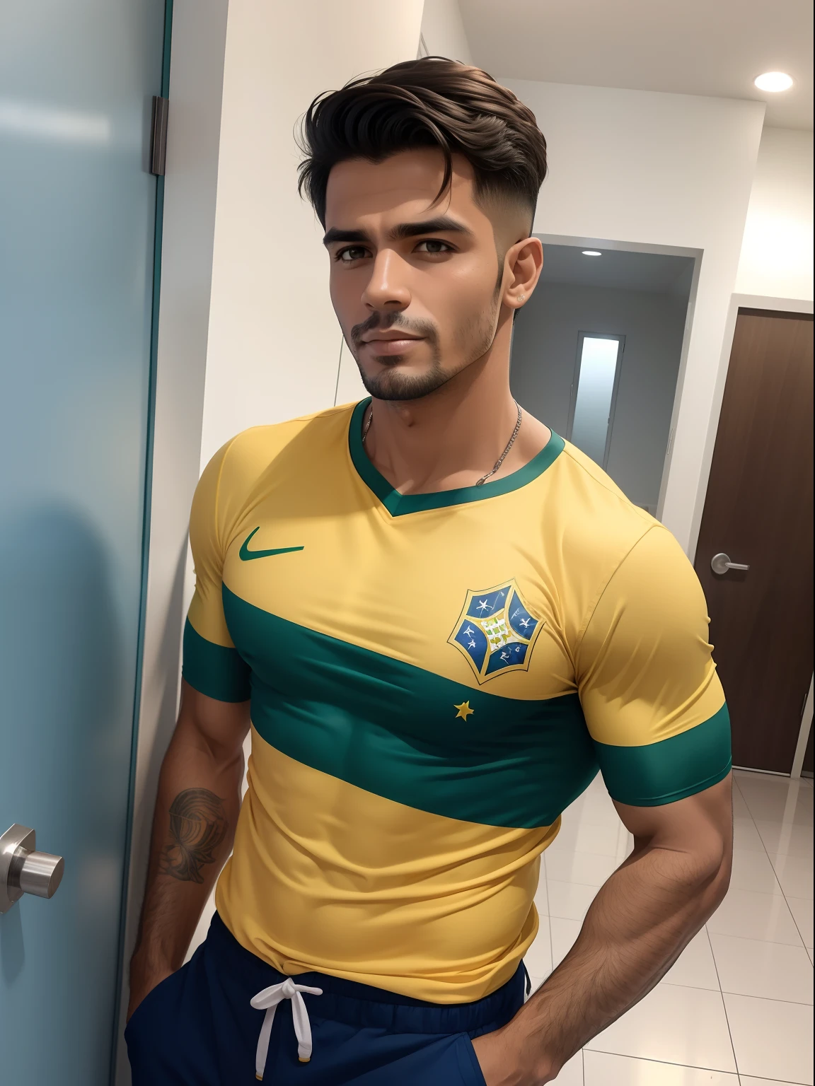 homem com camisa do brasil