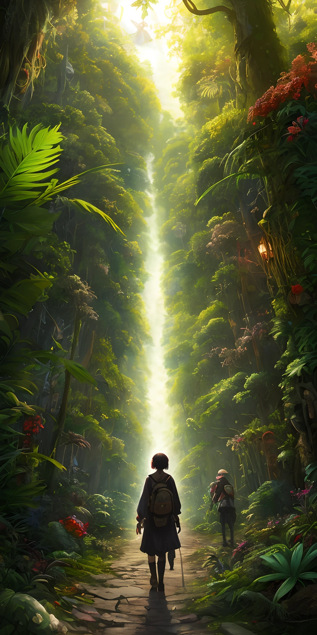 Digital illustration, Detailed and intricate, The dense jungle is full of exotic plants and animals, Sunlight shines through the canopy,Produces a mottled effect. In the style of Yoshitaka Amano and Hayao Miyazaki, Masterpiece, Proportional, Detailed, trending on artstationh, Beautiful lighting, Realistic, Intricate, Award-Awarded, 4K, highest quality
Award-winning, 4K digital painting in the style of Yoshitaka Amano. Detailed and intricate depiction of a zombie apocalypse, cleverly capturing the chaos and drama of the scene. Beautiful lighting and cinematic composition make this piece a true masterpiece, trending on artstationh