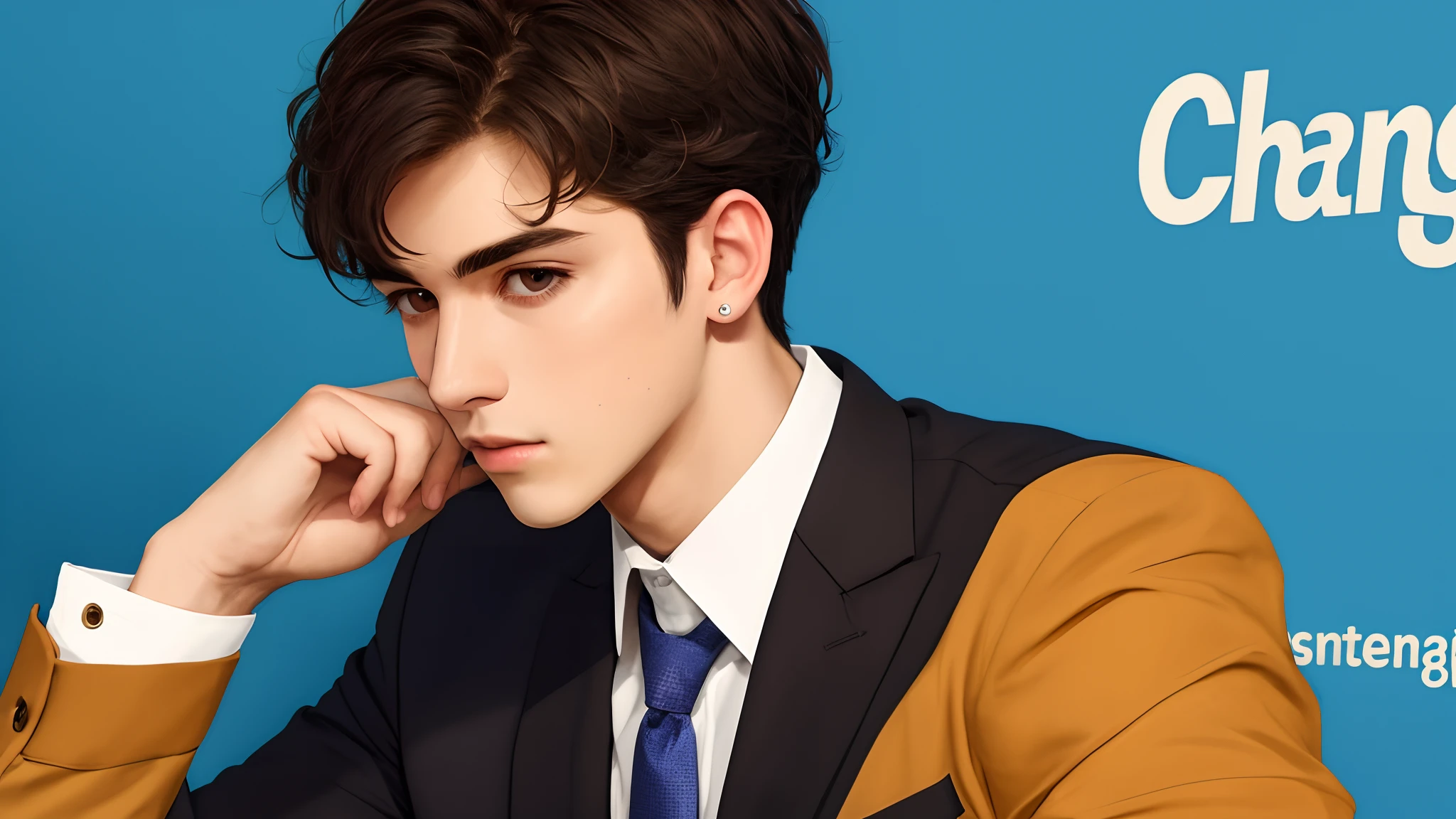 Change background and a handsome boy