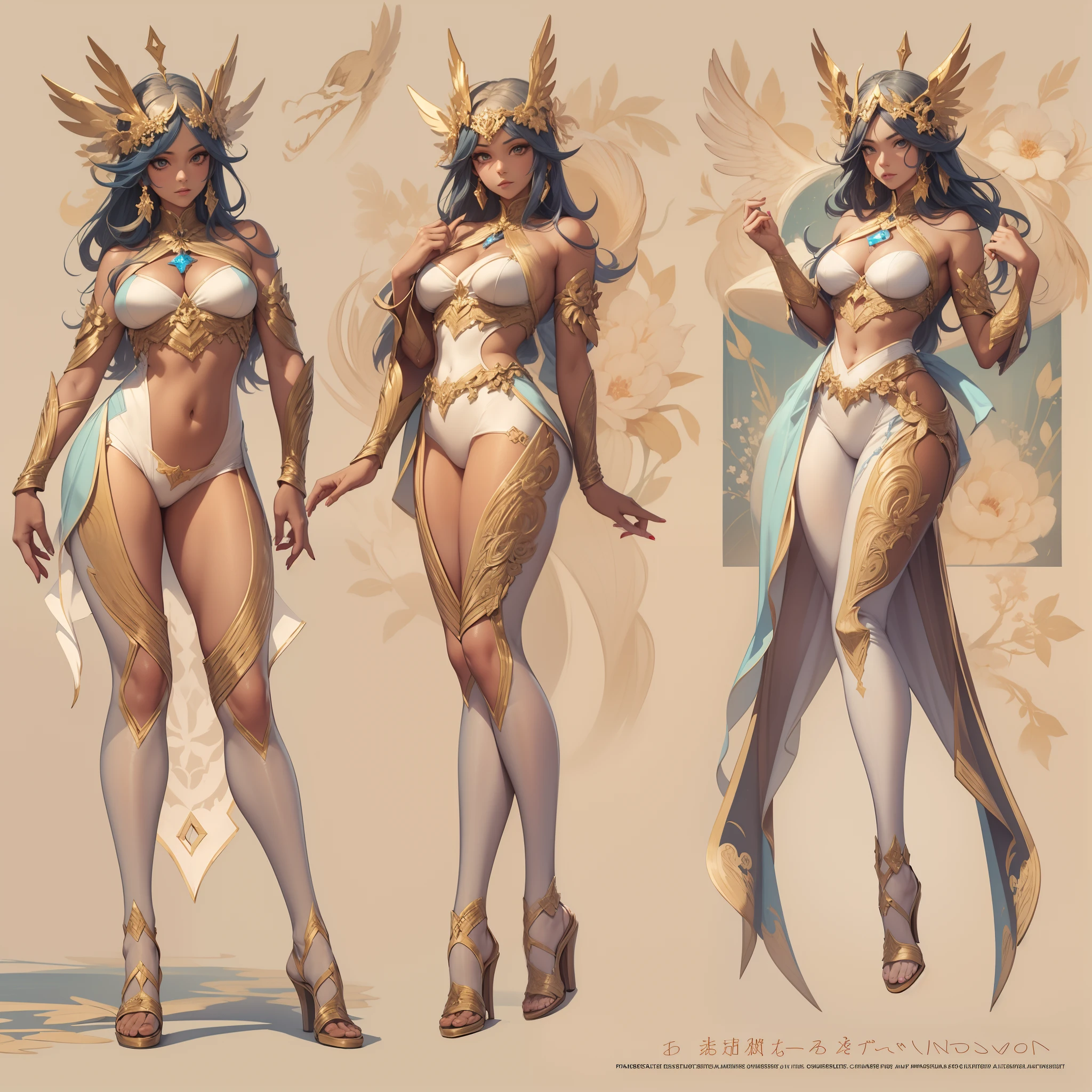 Masterpiece, Highest quality, Detailed face, CharacterDesignSheet，perfectly proportions，full bodyesbian， beautiful goddess woman，Full of details, Multiple poses and expressions, Highly detailed, Star decoration，Taste，Raised sexy，lacepantyhose, High Balance,Natural light